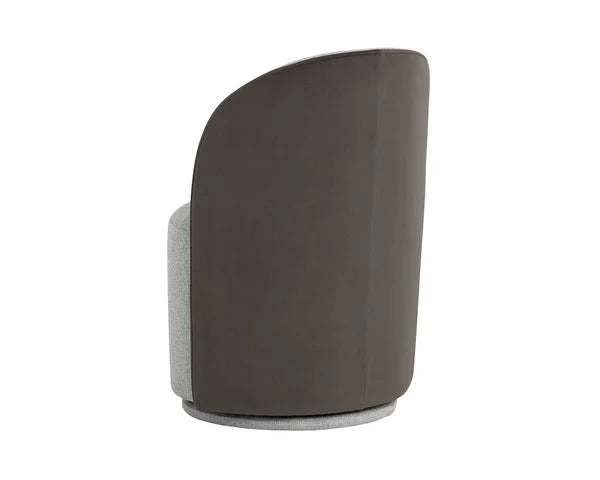 Modern chair with a curved backrest on a white background