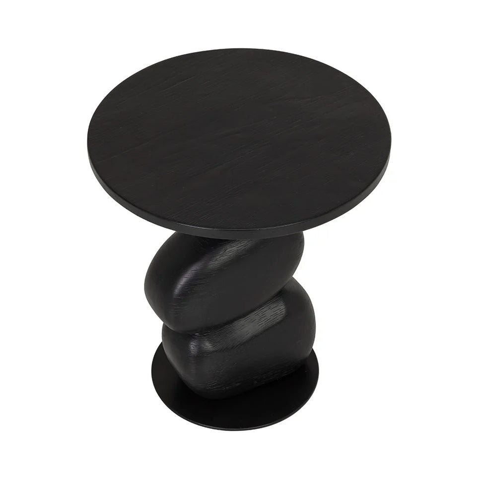 Black spiral stool on a white background