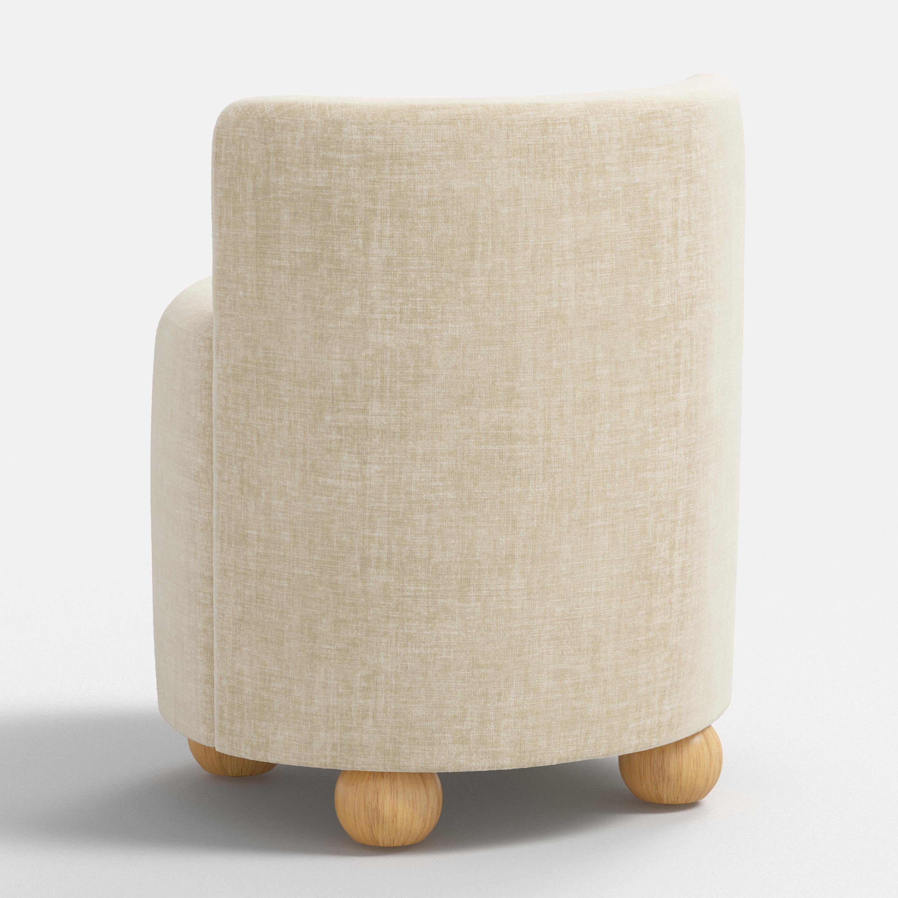 White seat with wooden legs on a white background