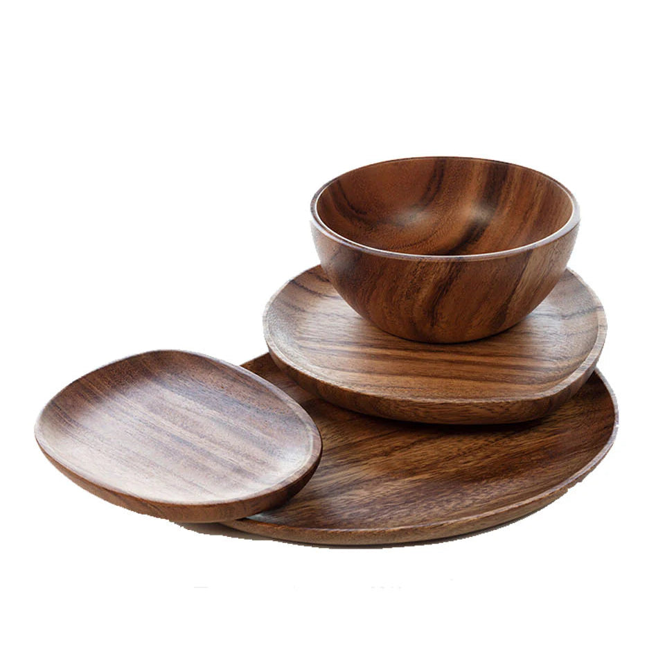 Foree Wooden Dinnerware Set
