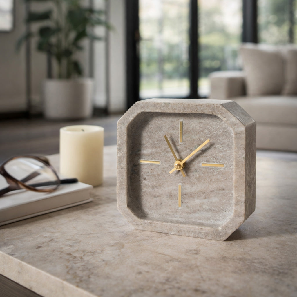 Marble Octagon Clock