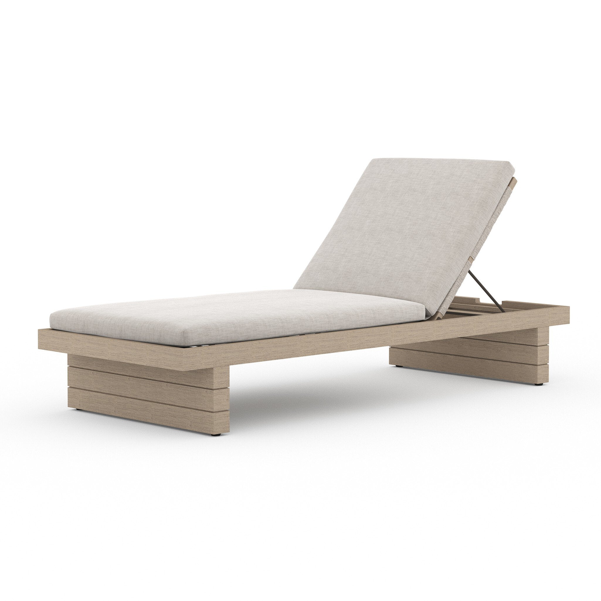 adjustable beige-grey cushioned outdoor chaise