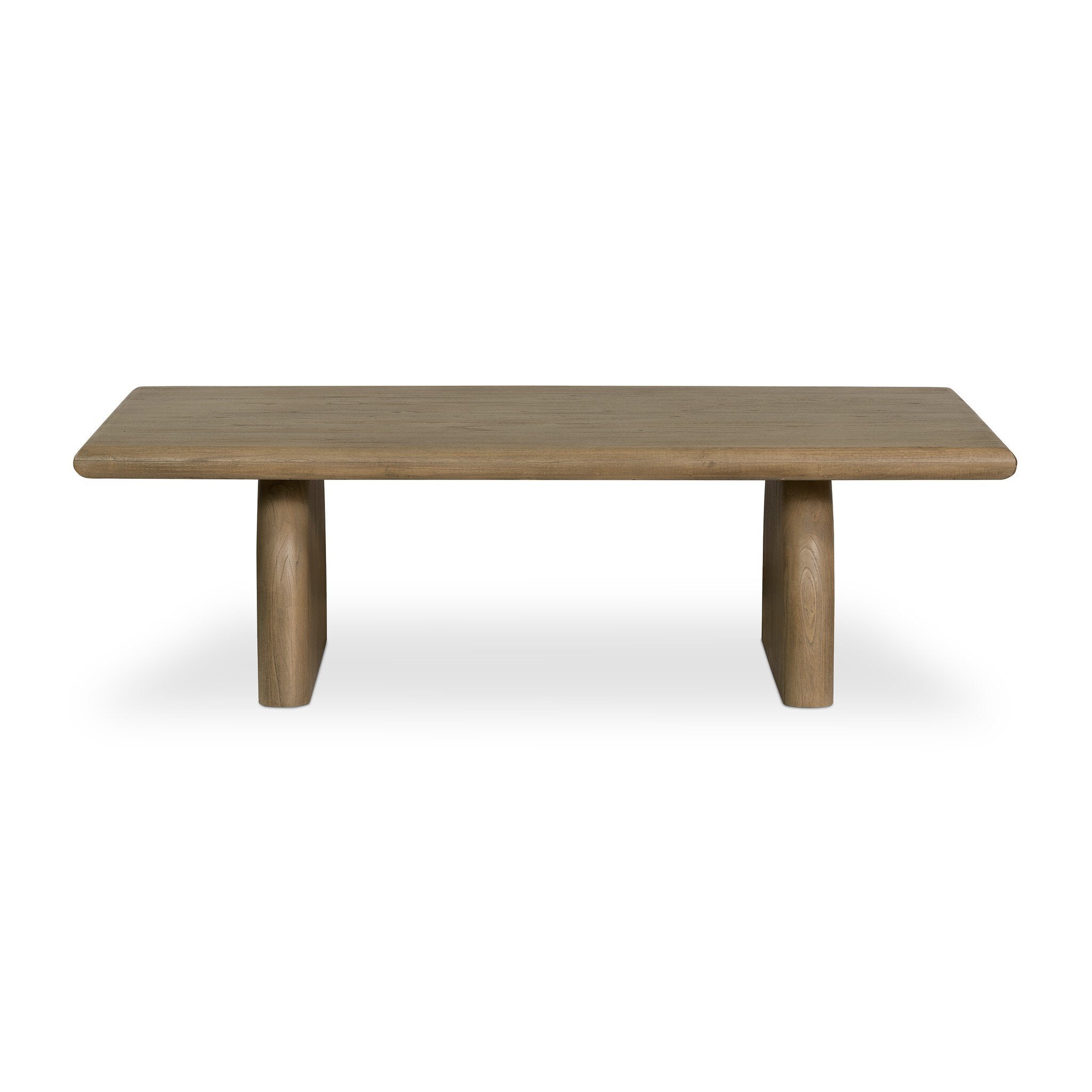 Wooden coffee table on a white background