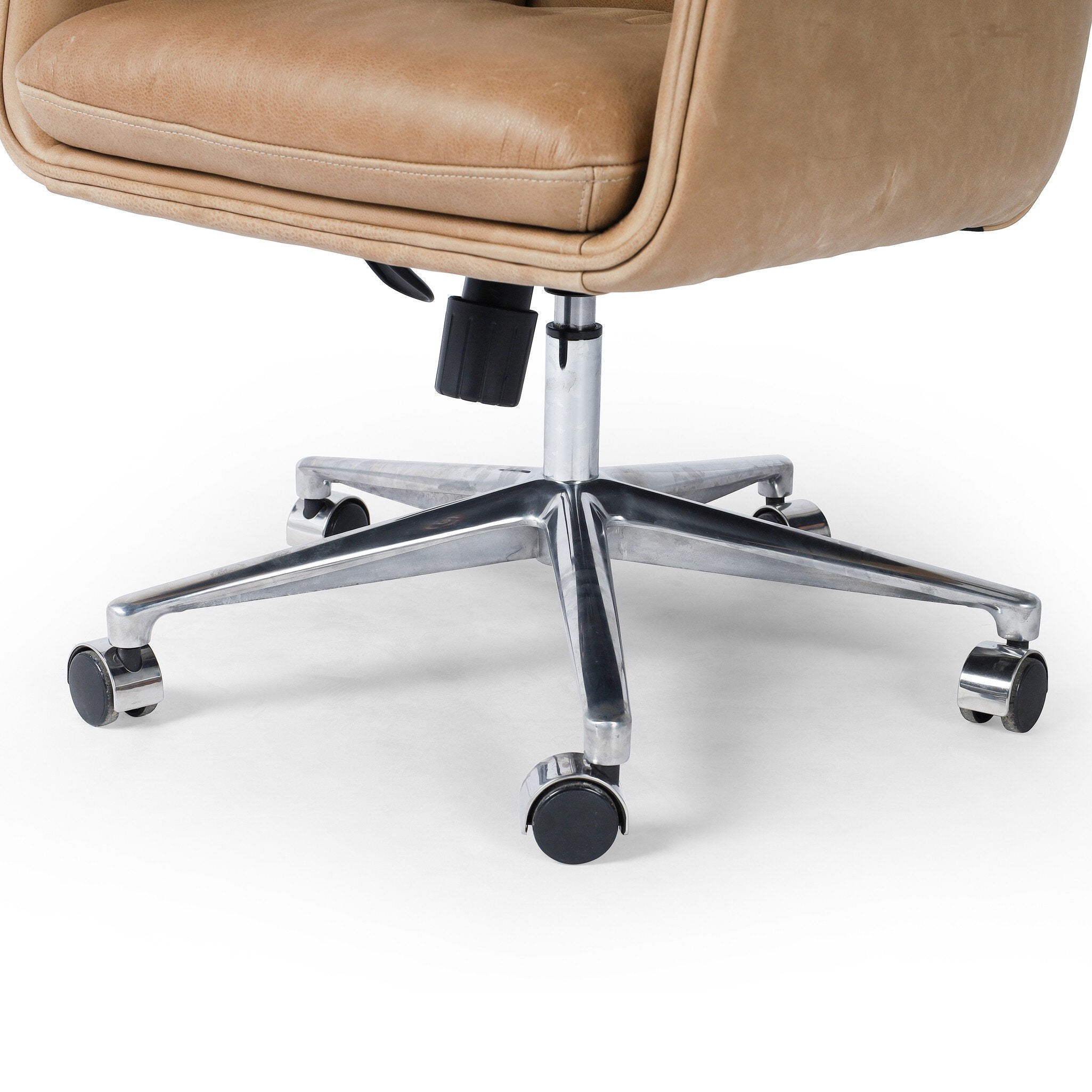 Beige office chair with a metal base on a white background