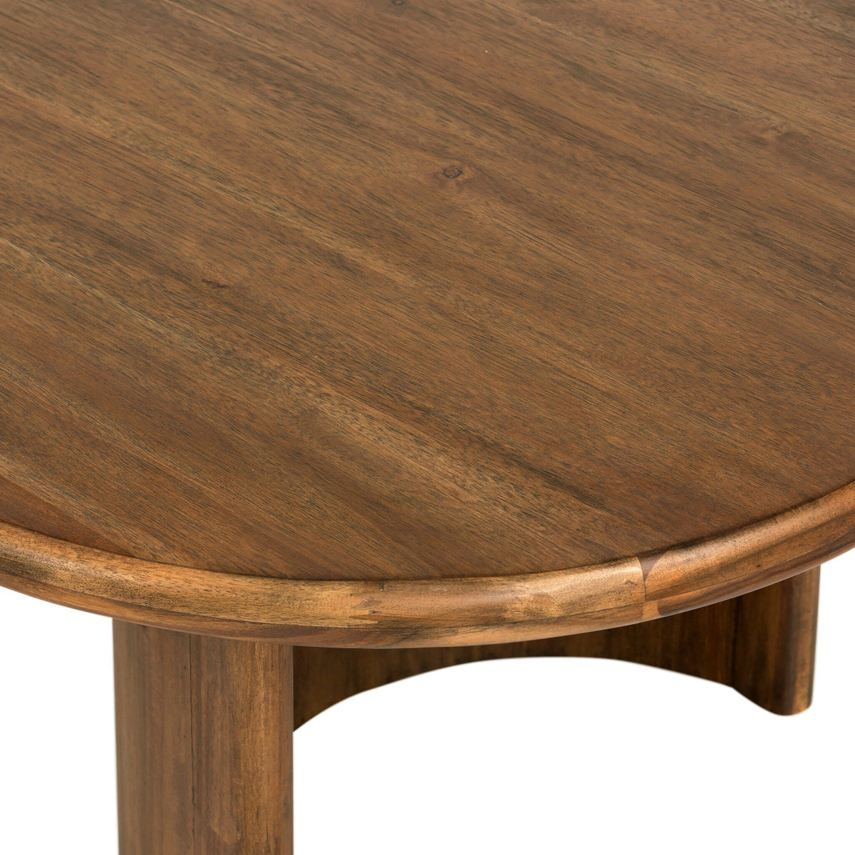 Close-up of a wooden table with a white background