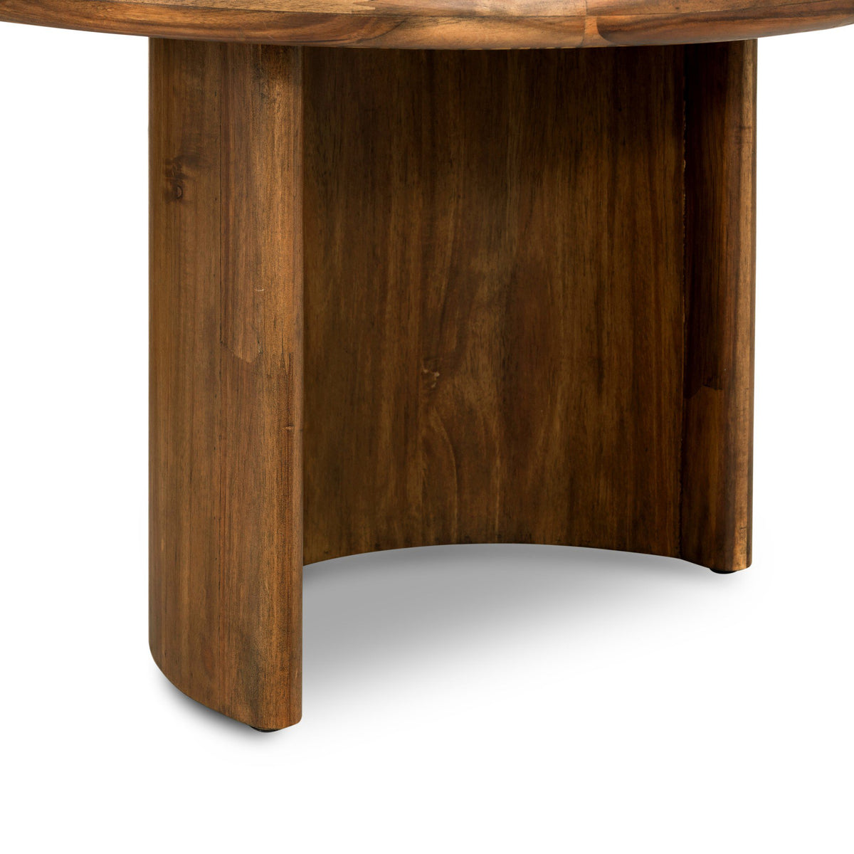 Wooden table leg on a white background