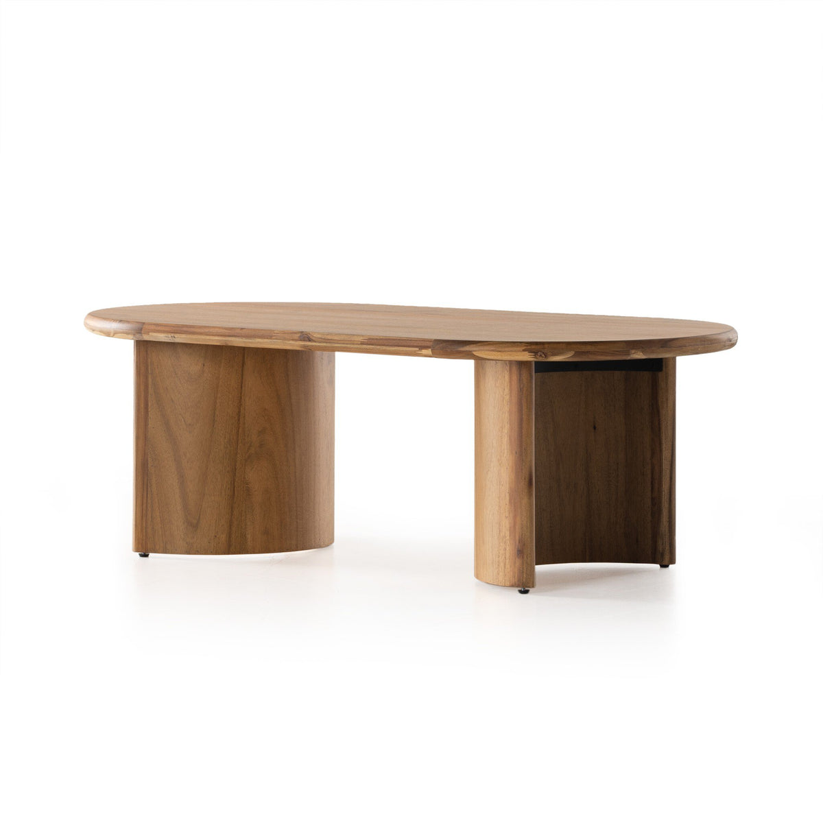 Wooden dining table on a white background