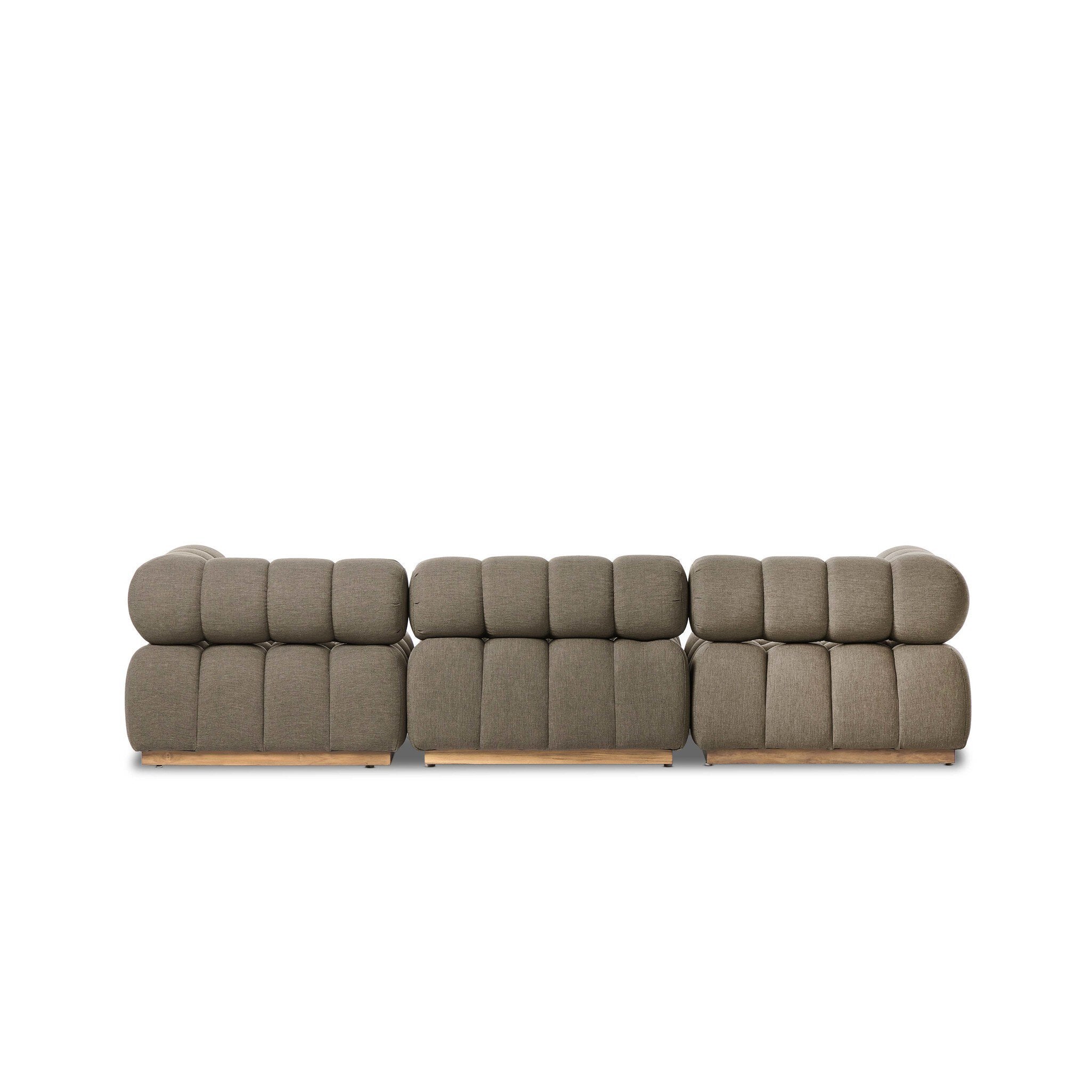 Brown sectional sofa on a white background