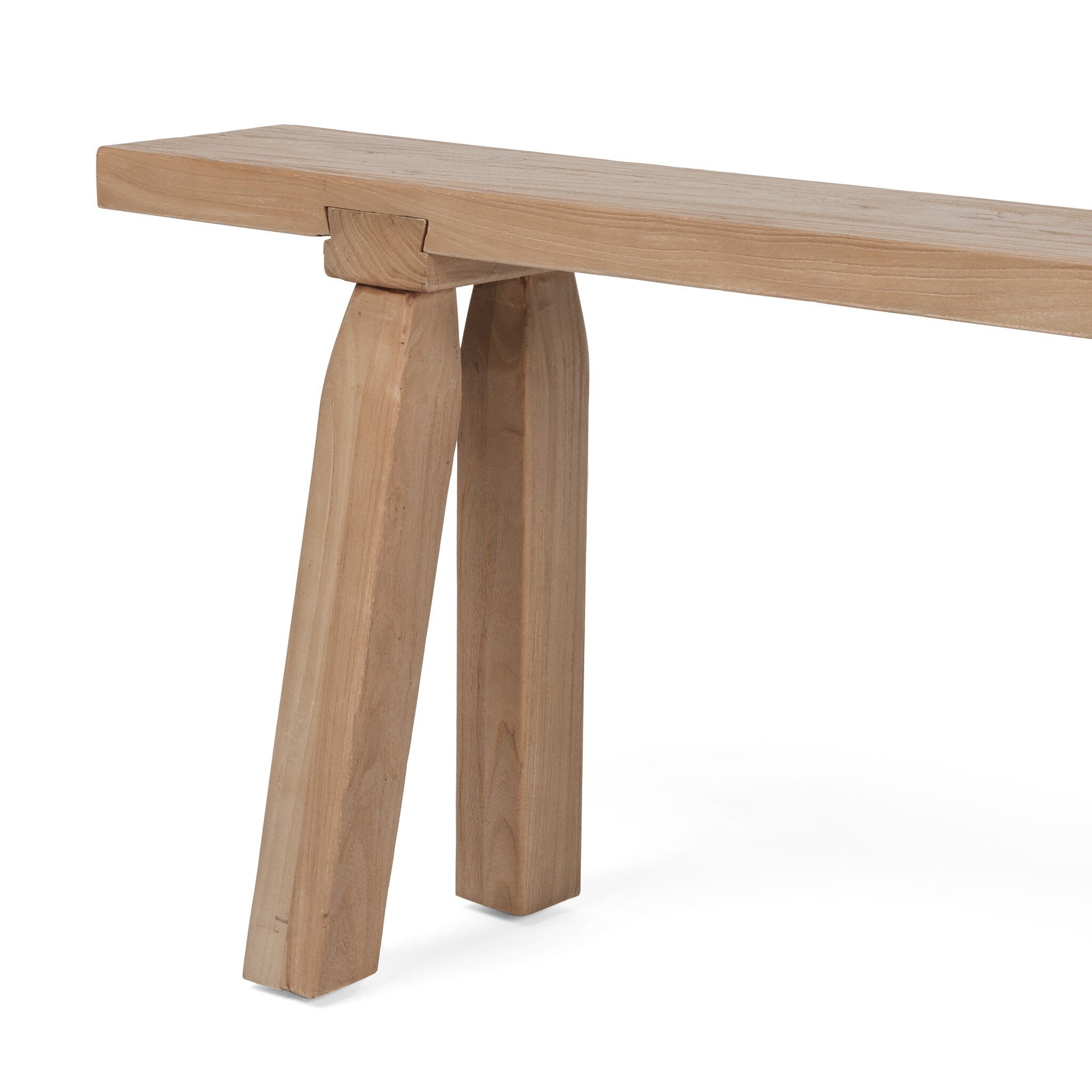 Wooden bench with four legs on a white background