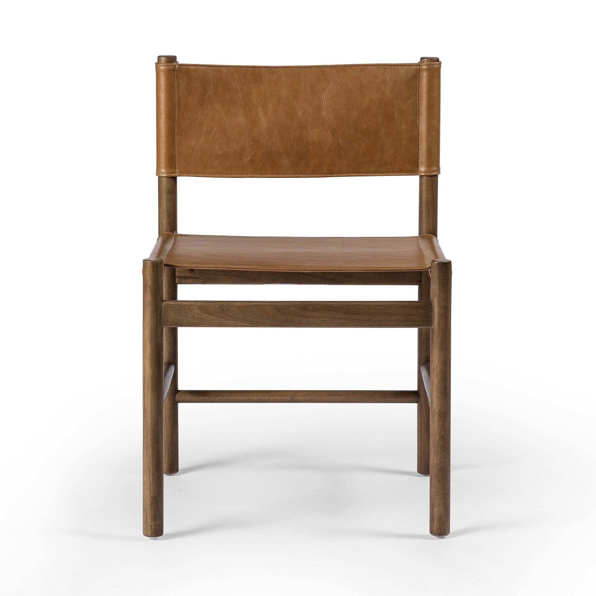 Brown wooden chair on a white background