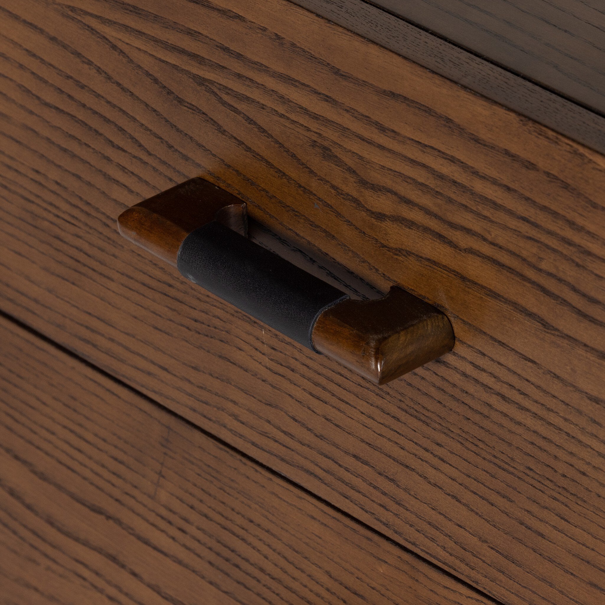 Wooden drawer with a handle