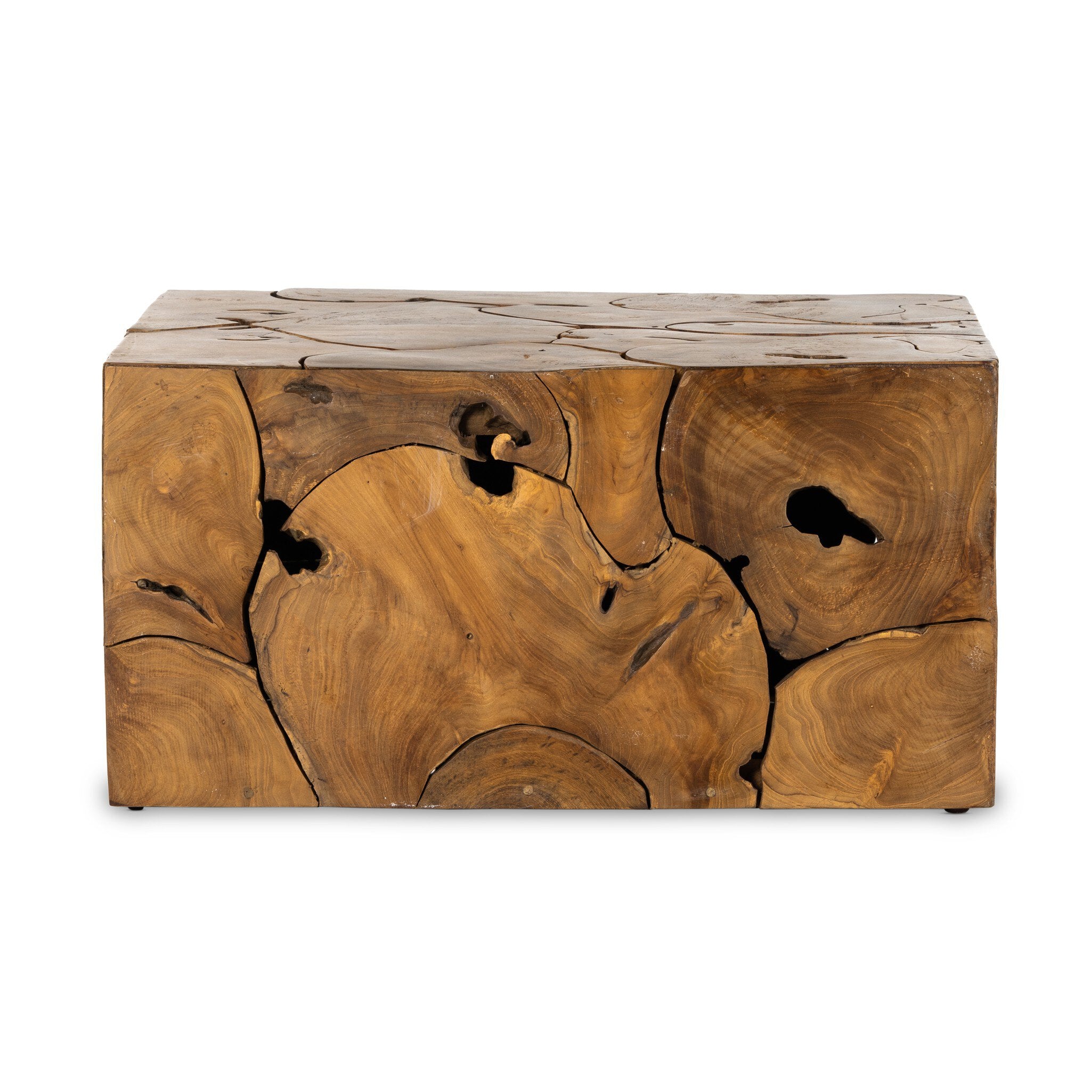 Wooden bench with a natural, rustic design on a white background