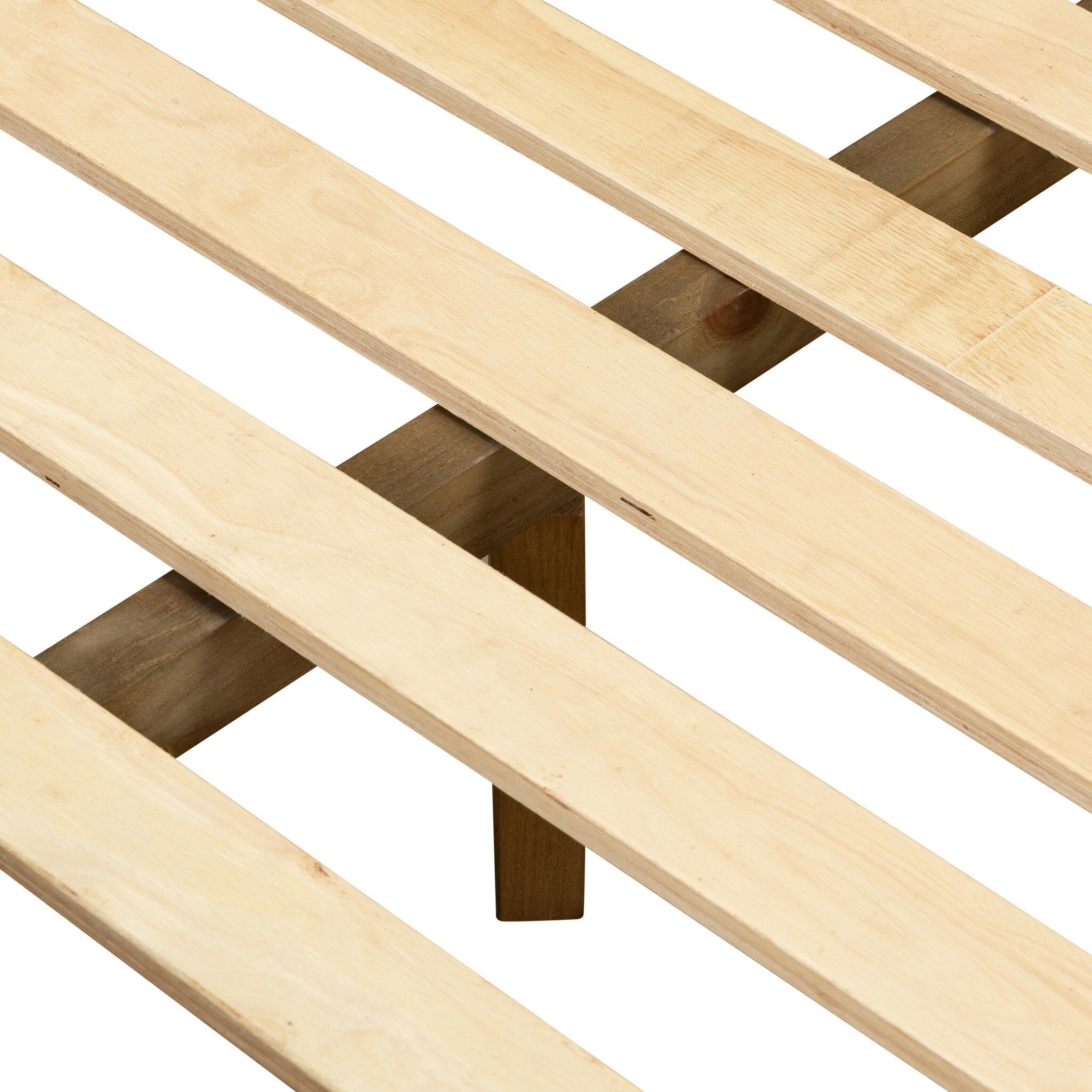 Close-up of wooden slats on a white background