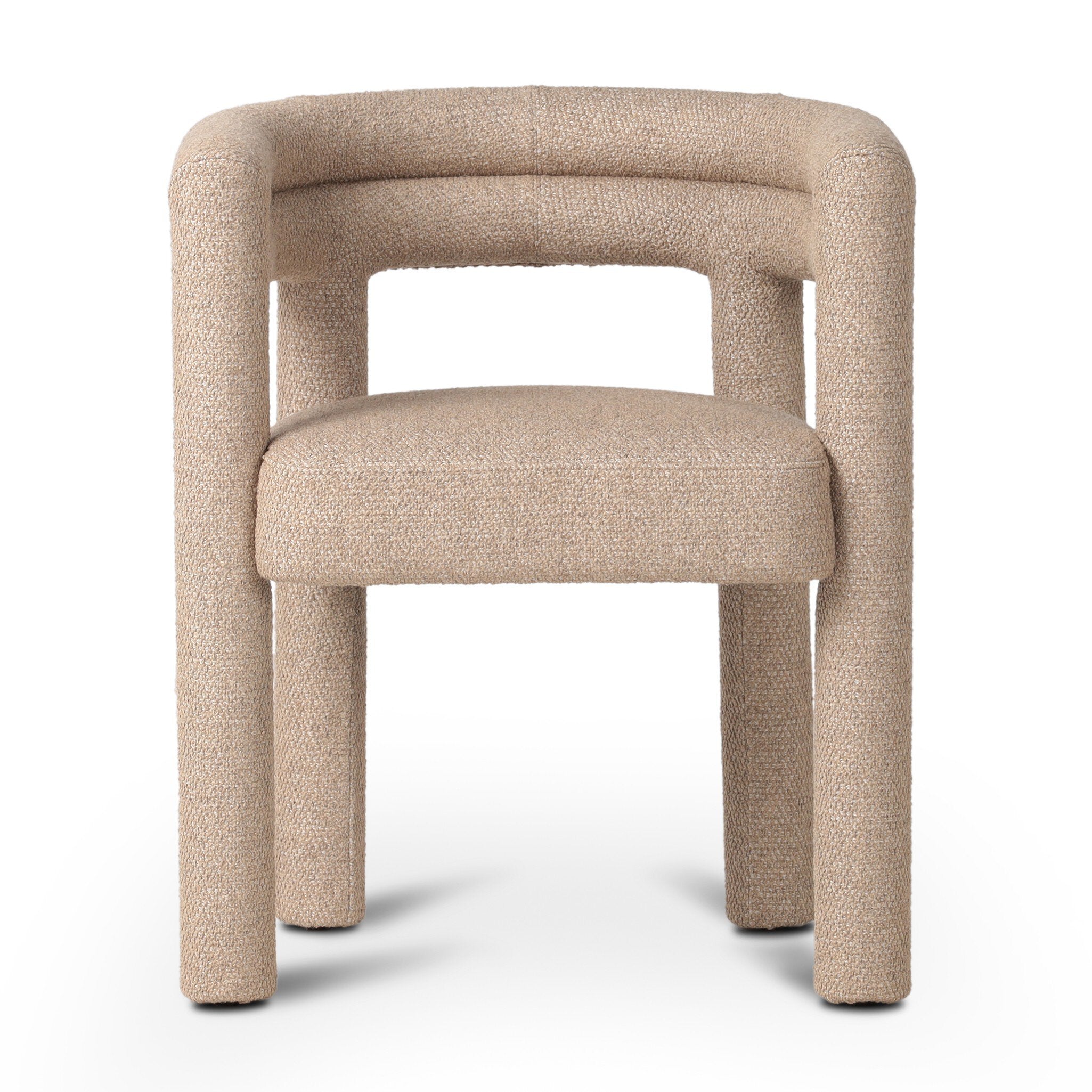 Beige textured chair on a white background