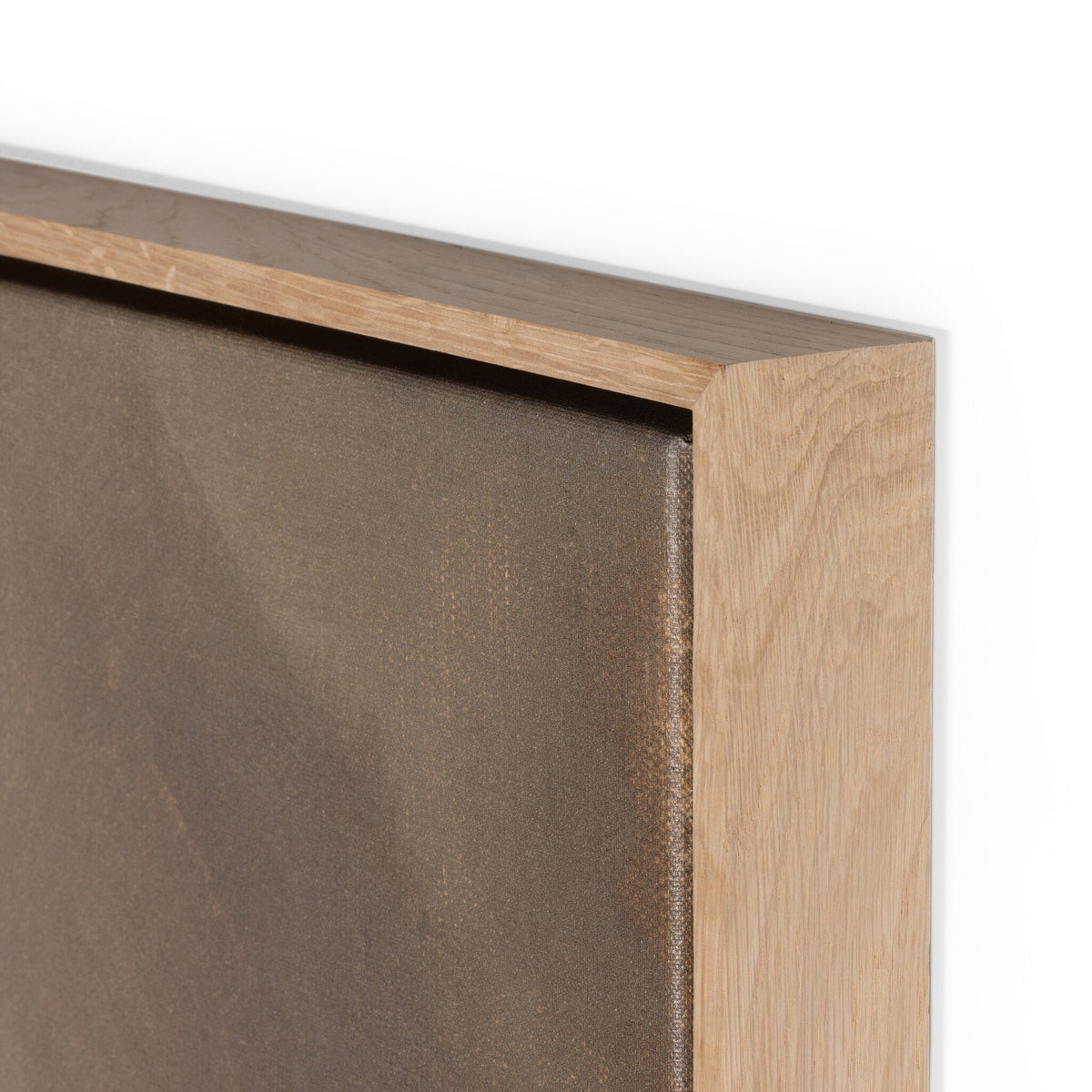 Wooden picture frame corner with a white background