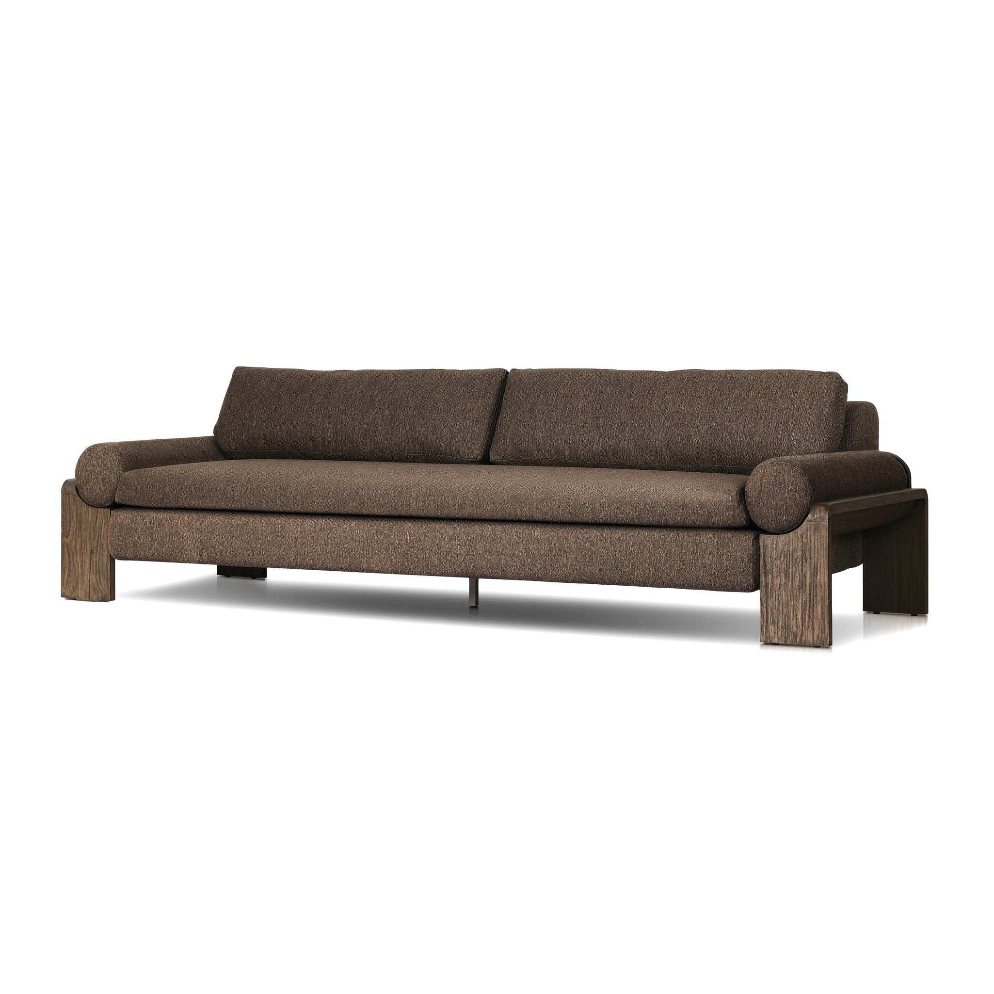 Brown outdoor sofa on a white background