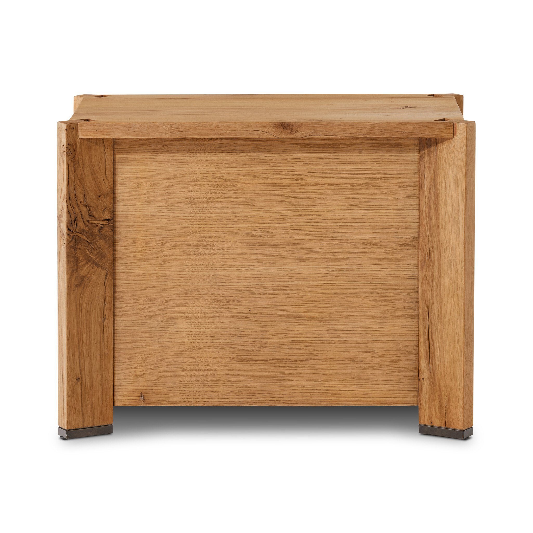 Wooden box with a slatted design on a white background