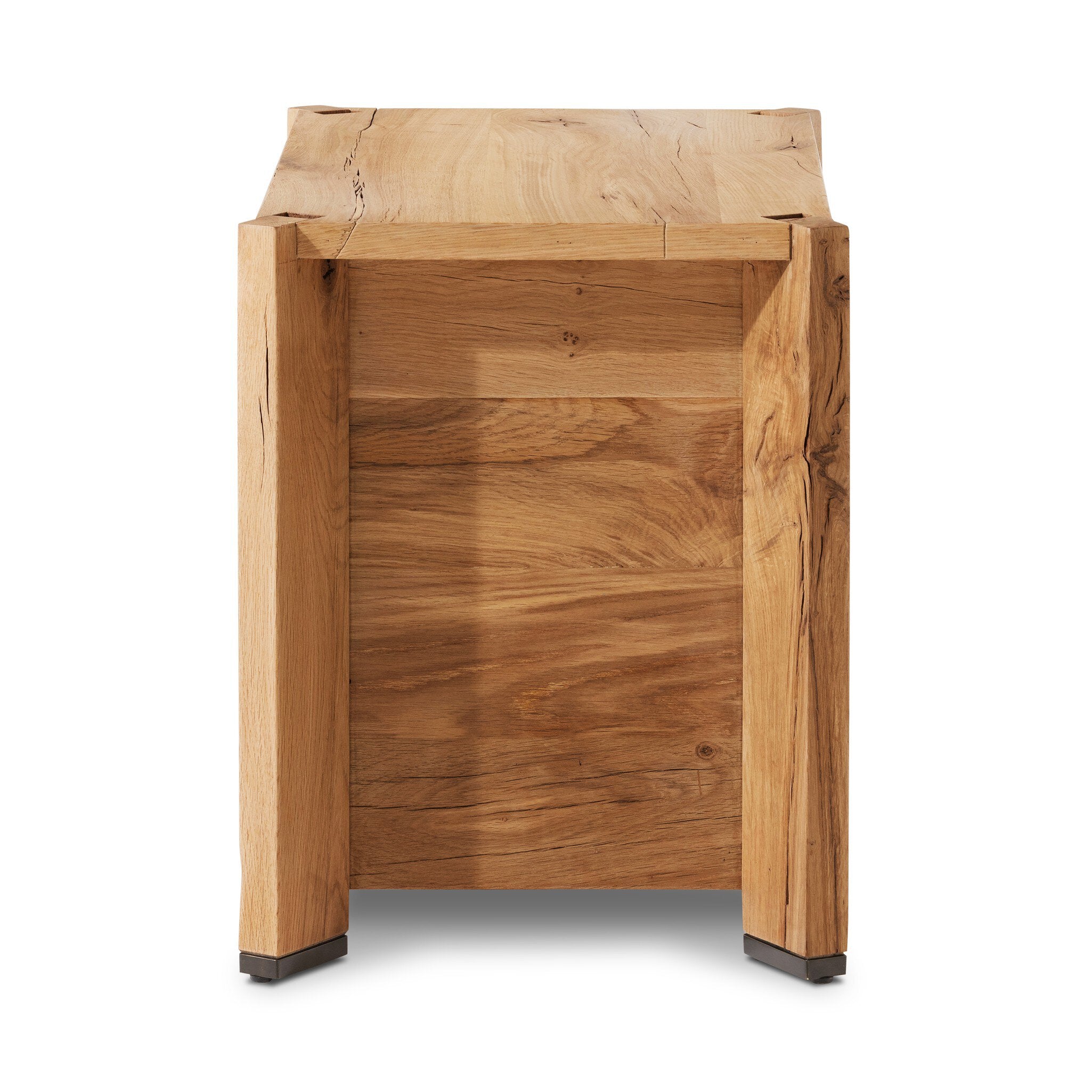 Wooden trash can with a white background