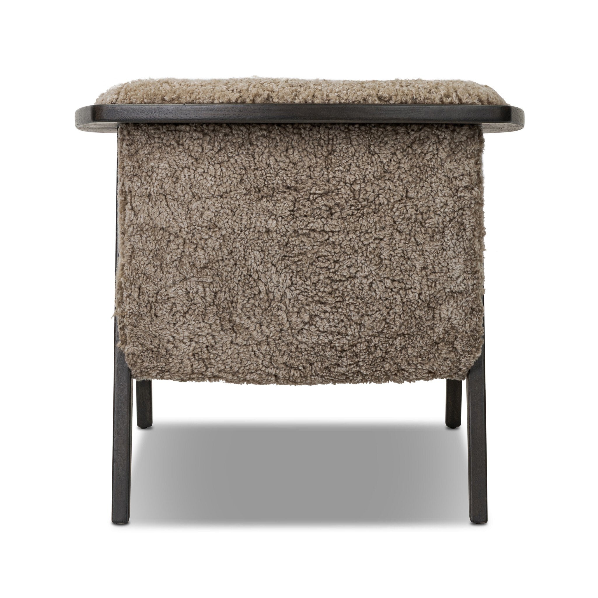 Textured chair with a black frame on a white background