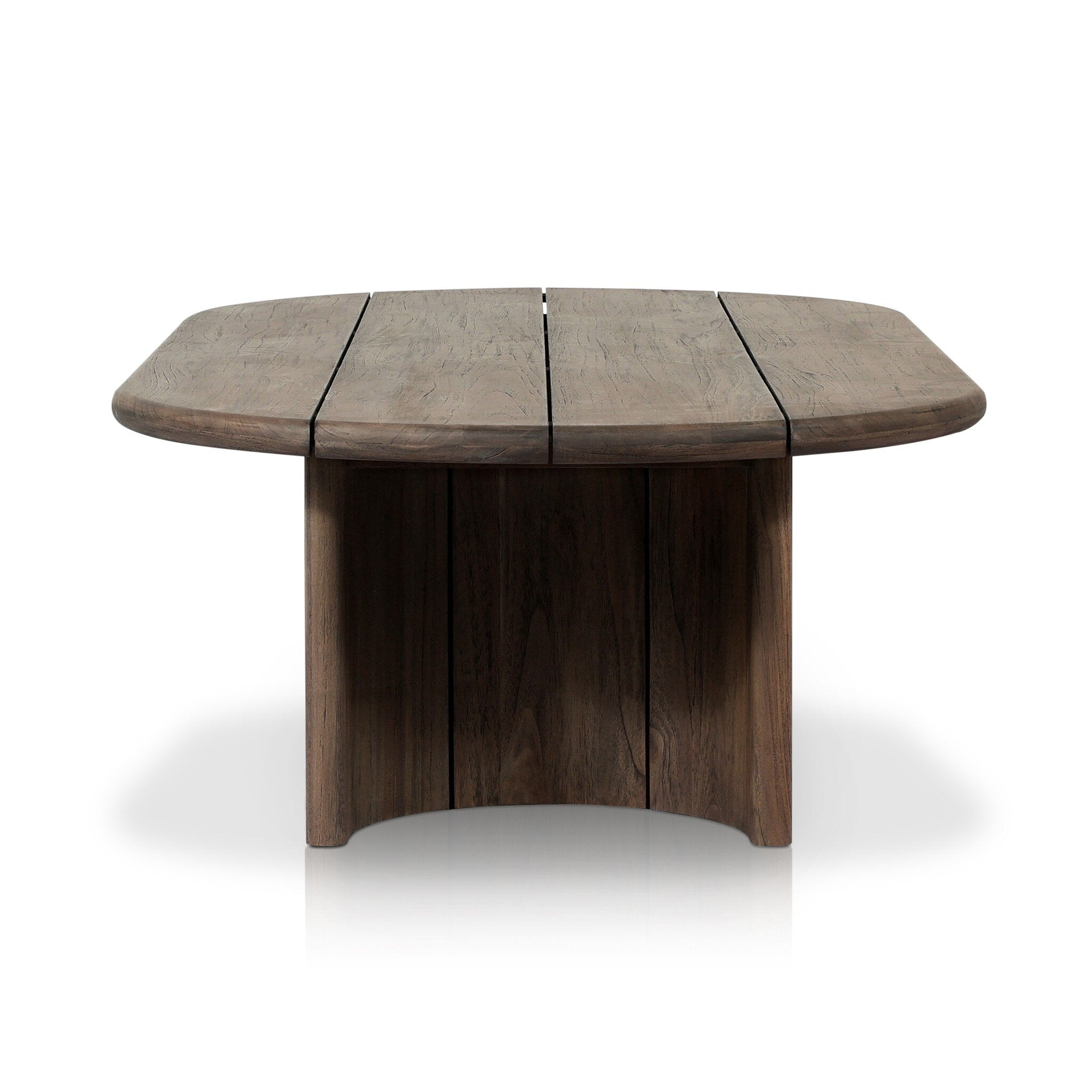 Wooden coffee table with a white background