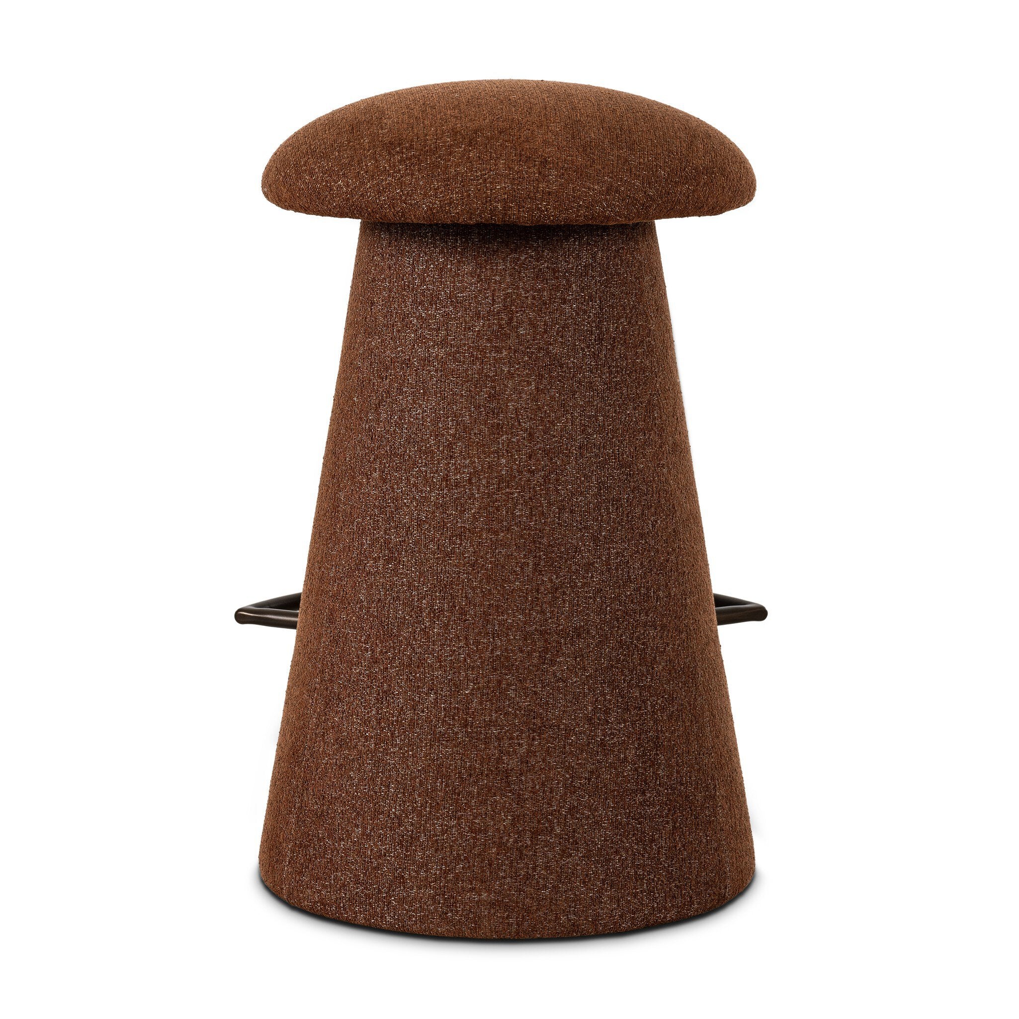 Brown textured stool on a white background