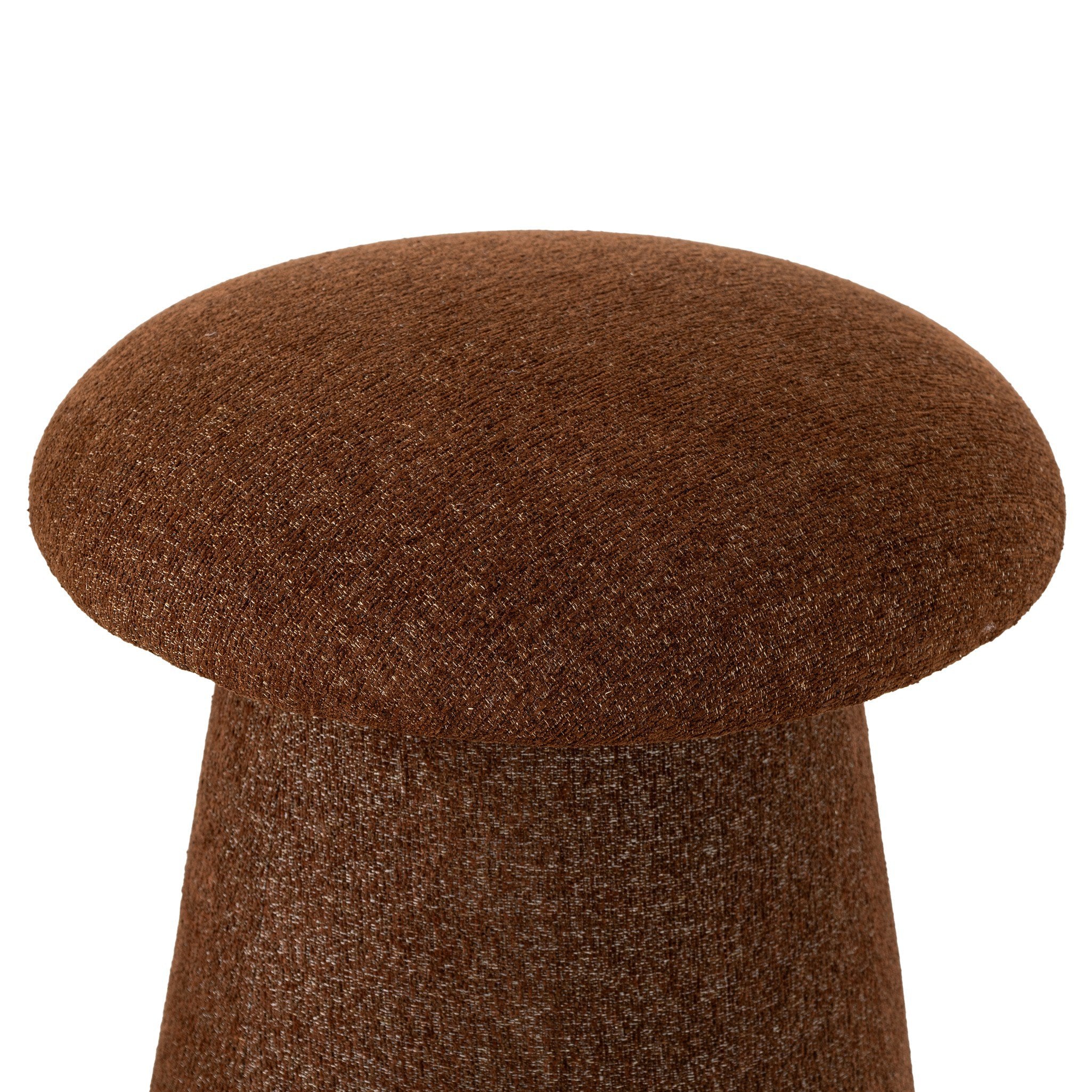 Brown textured stool on a white background