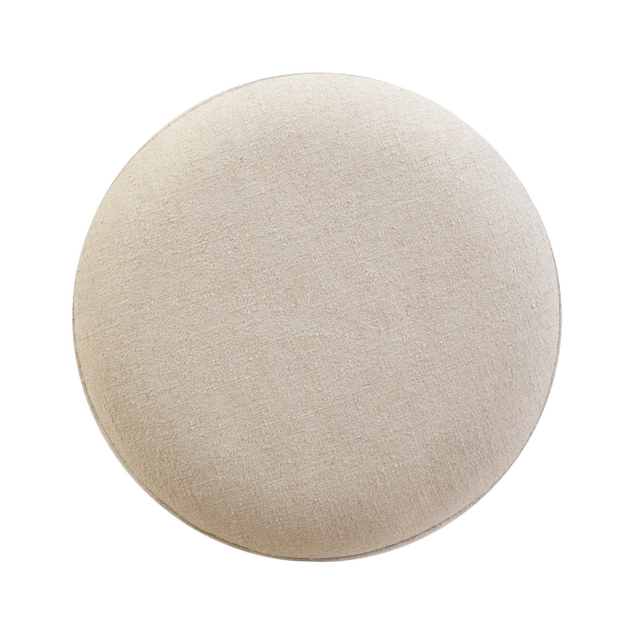 Round beige cushion on a white background