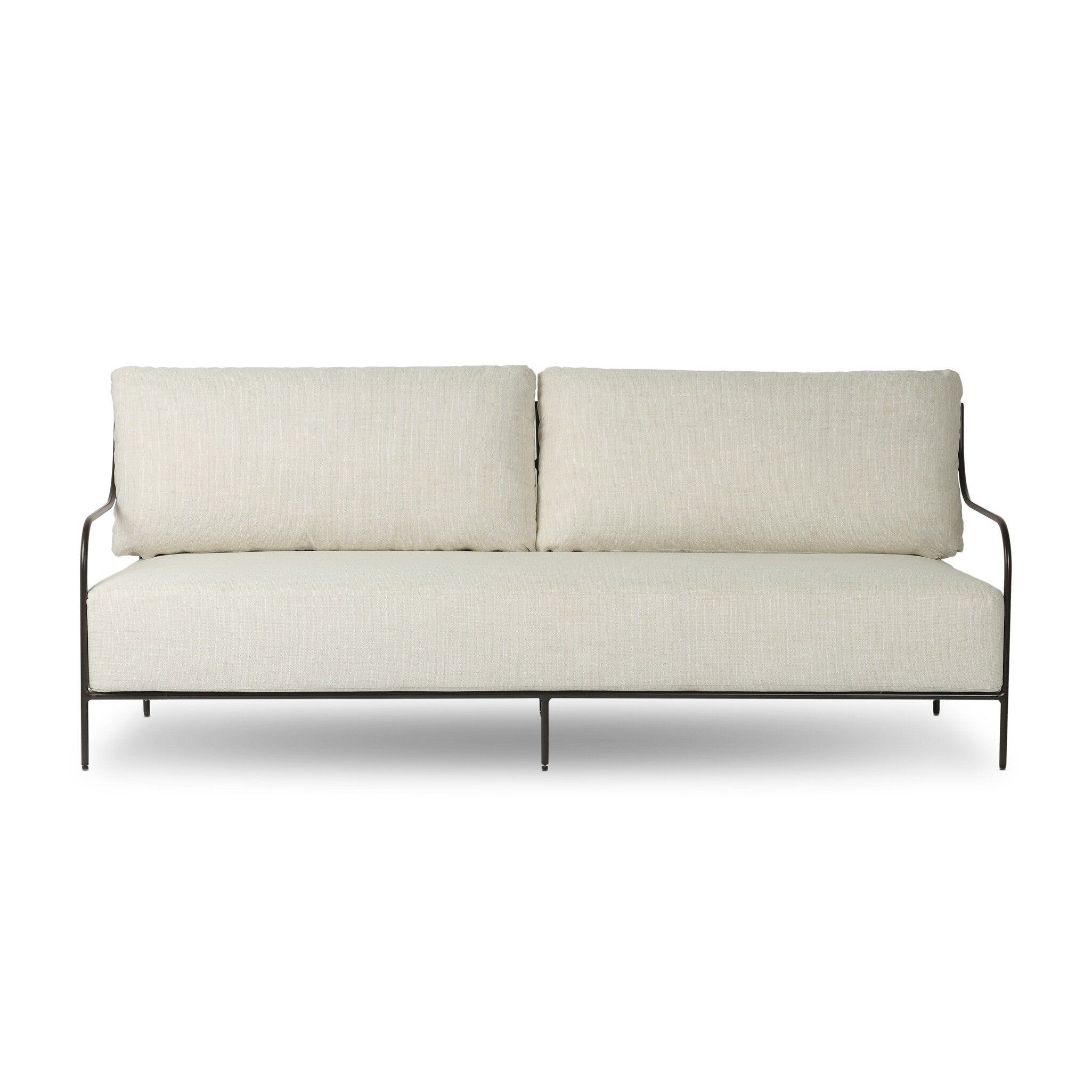 Front view of outdoor sofa