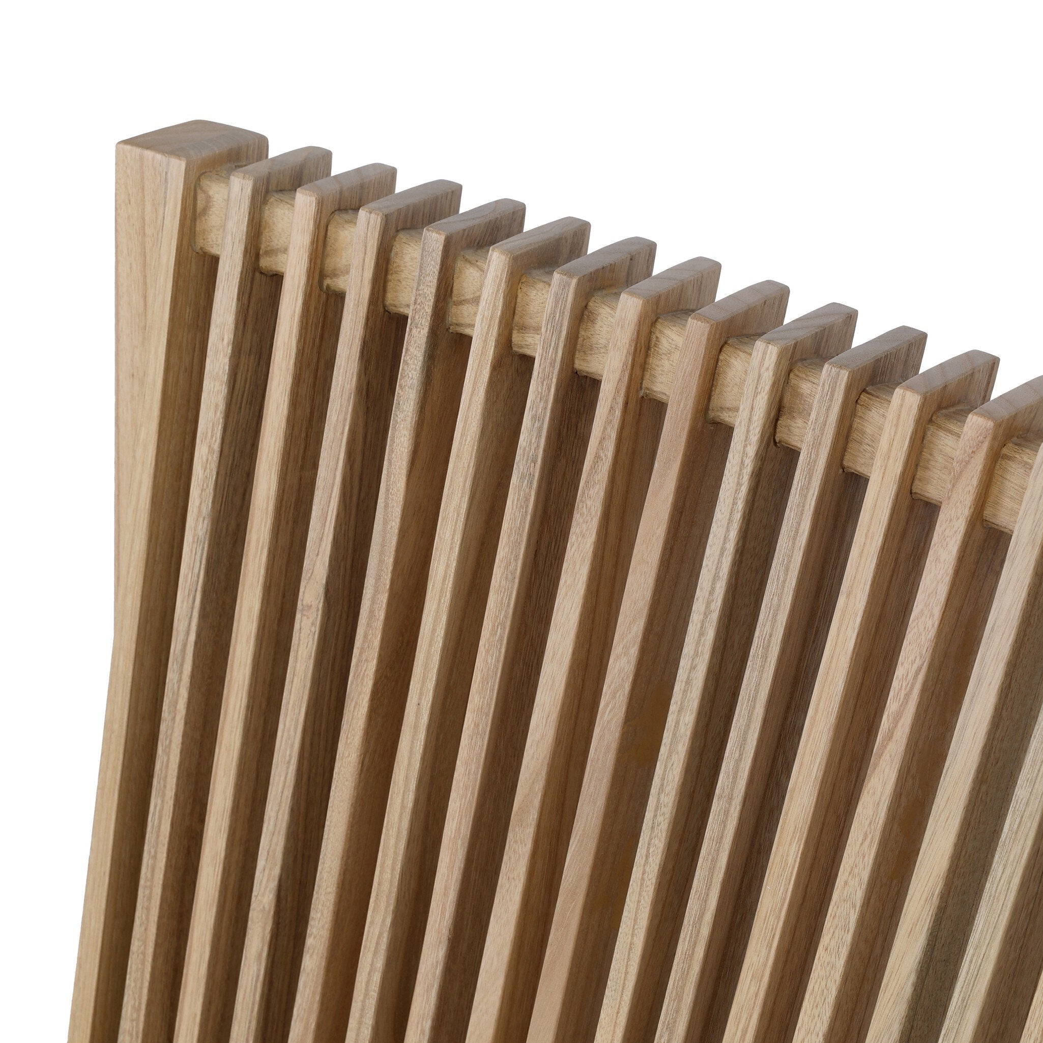 Wooden slat wall panel on a white background