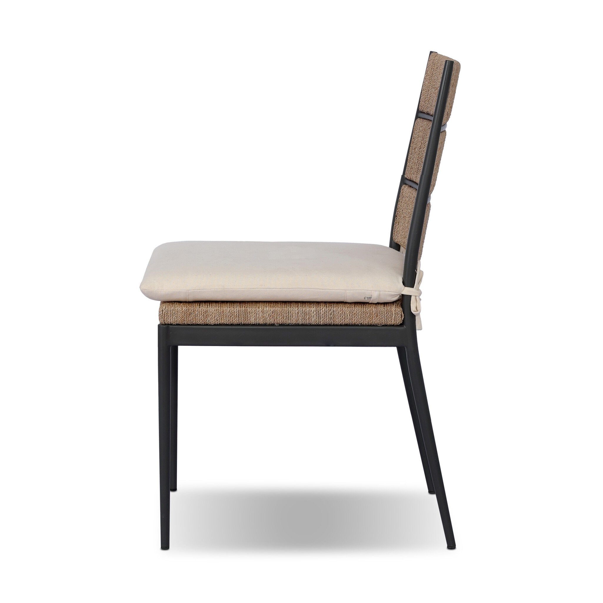 Chair with beige cushion on a white background