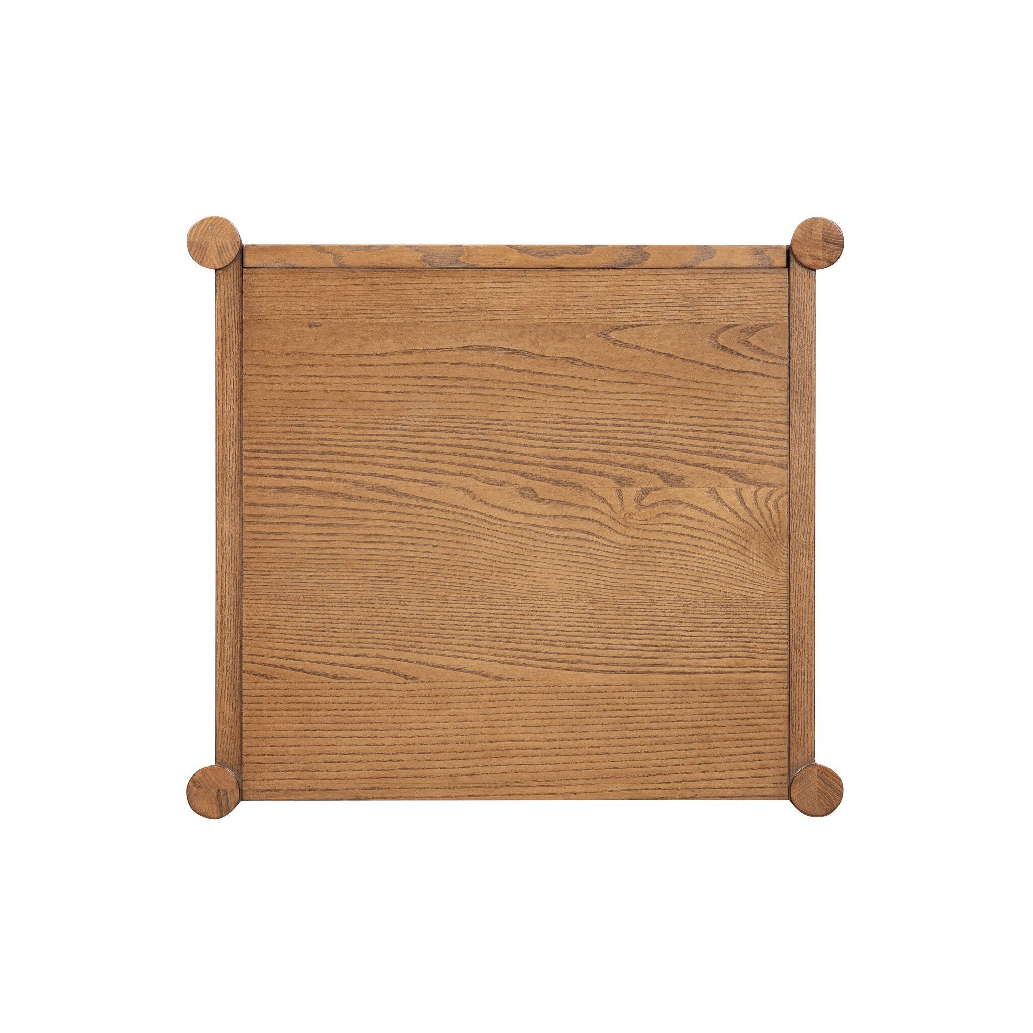 A square wooden board or tray with rounded corners, shown from a top-down view on a plain white background.