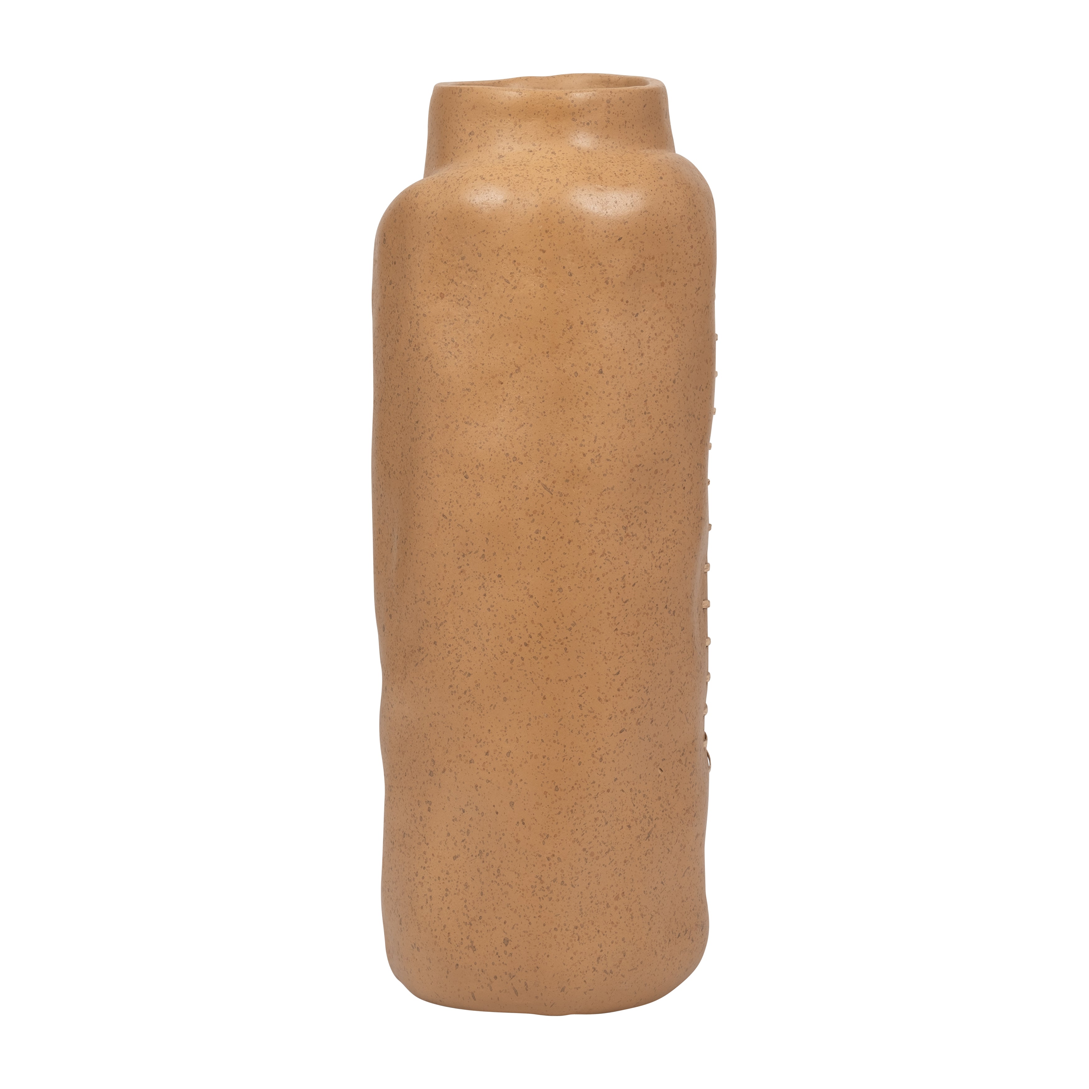 Brown ceramic vase on a white background