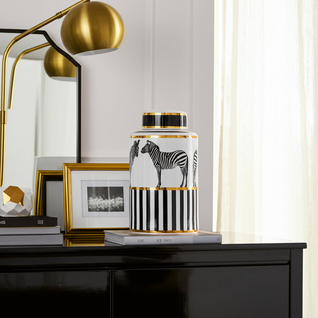 Eryndor Ceramic Zebra Jar