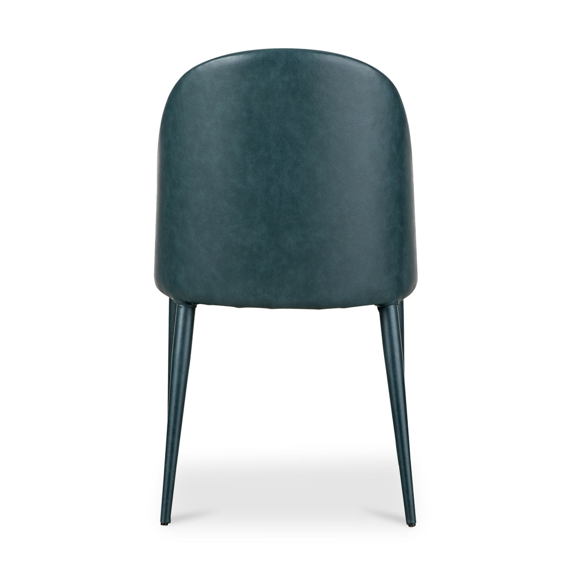Green chair with black legs on a white background