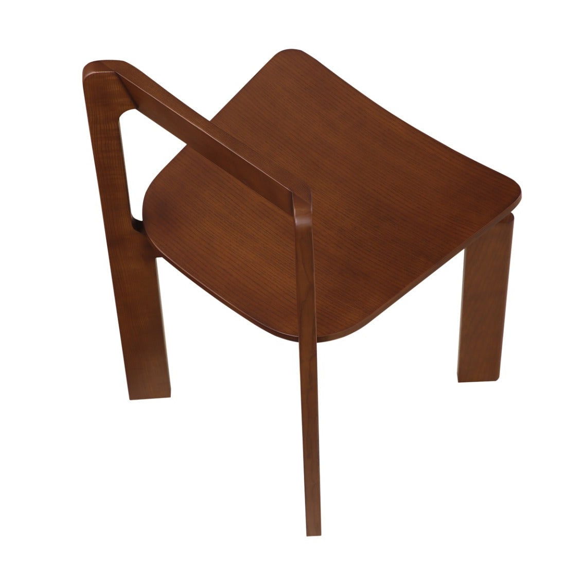 Brown wooden stool on a white background