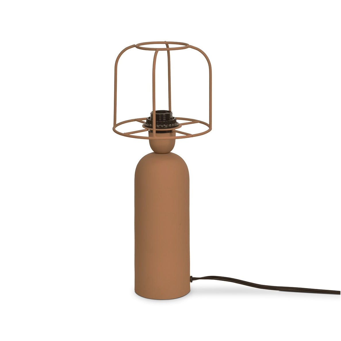 Brown table lamp on a white background