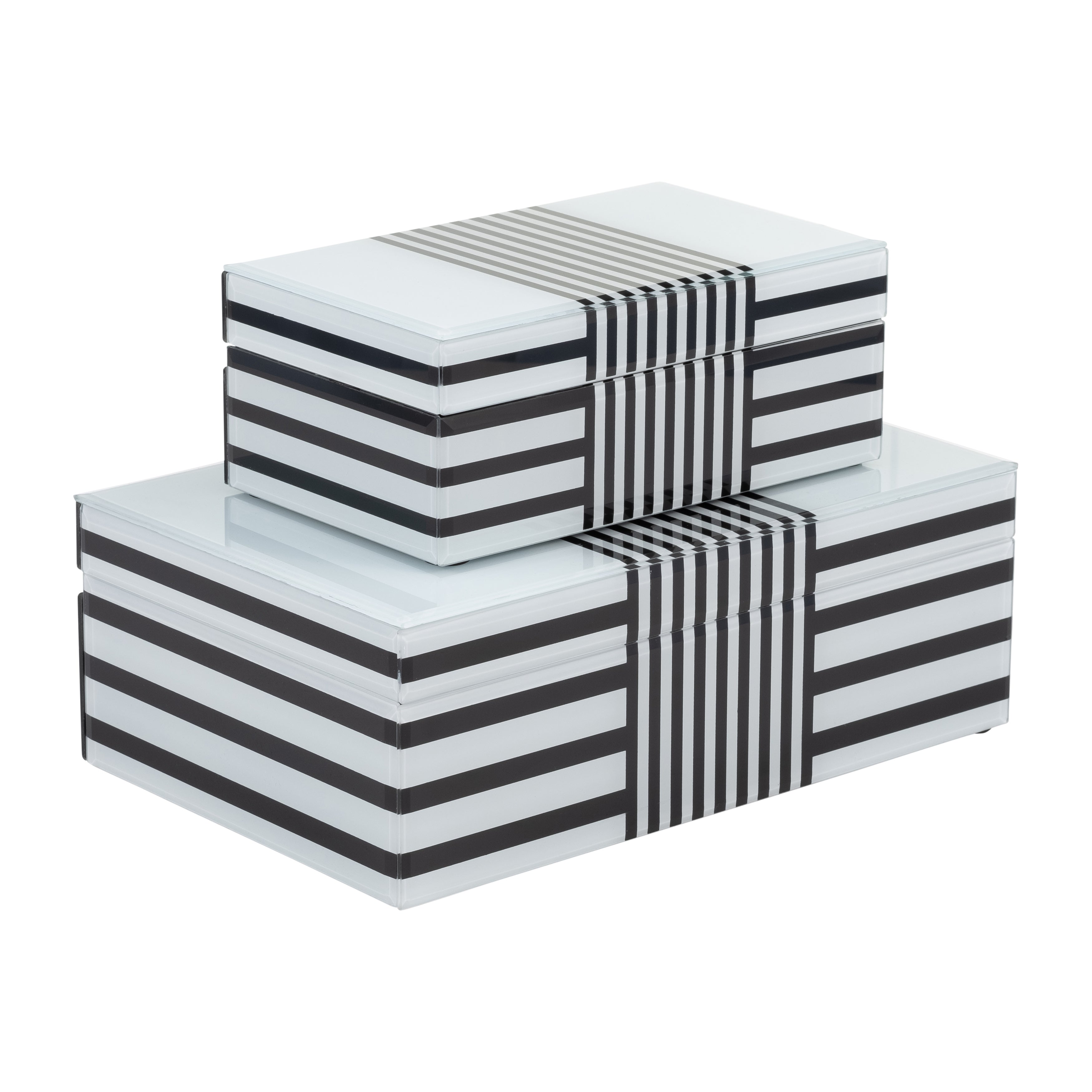 Melusine Striped Wood Boxes