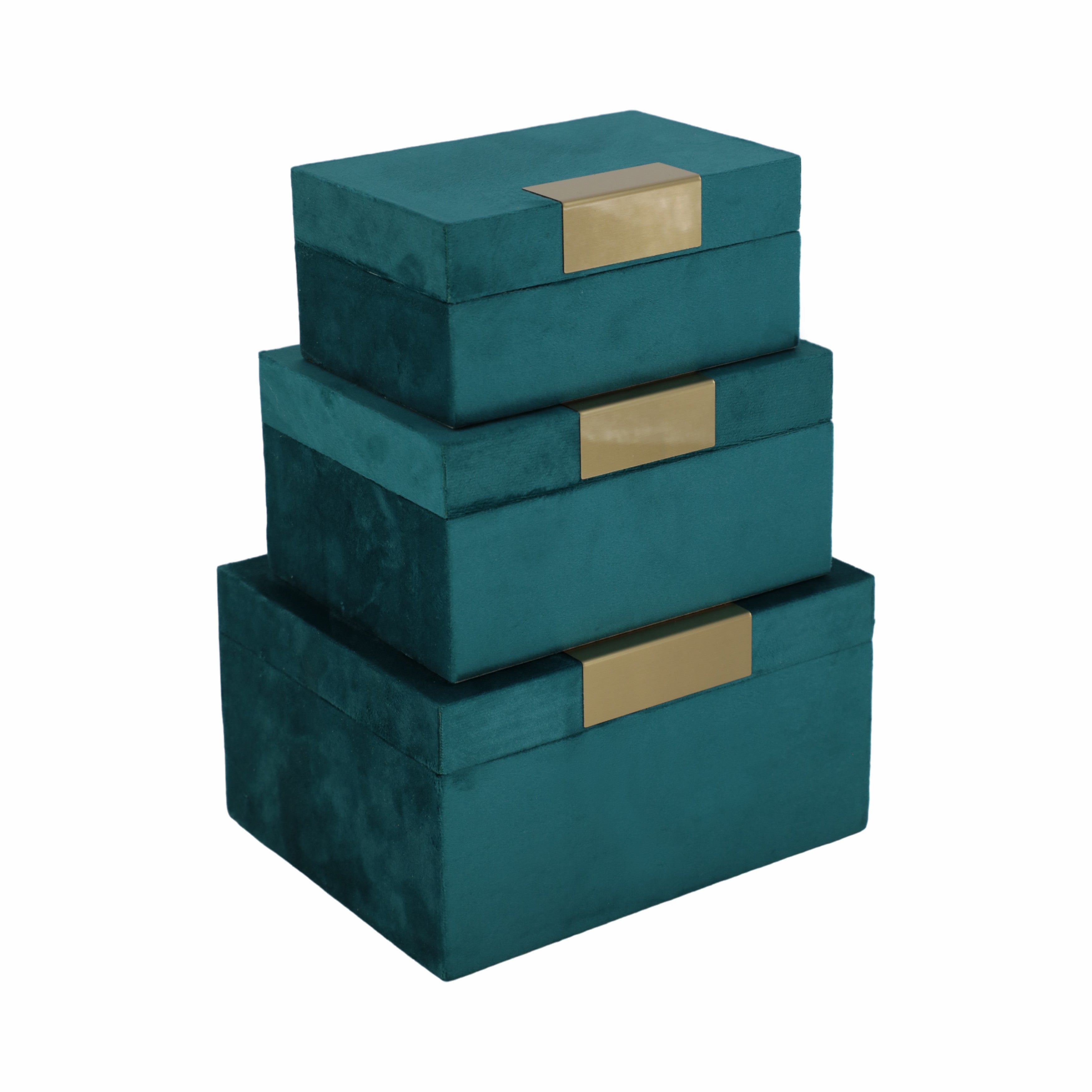 Sylvian Velvet Jewelry Boxes, Set of 3