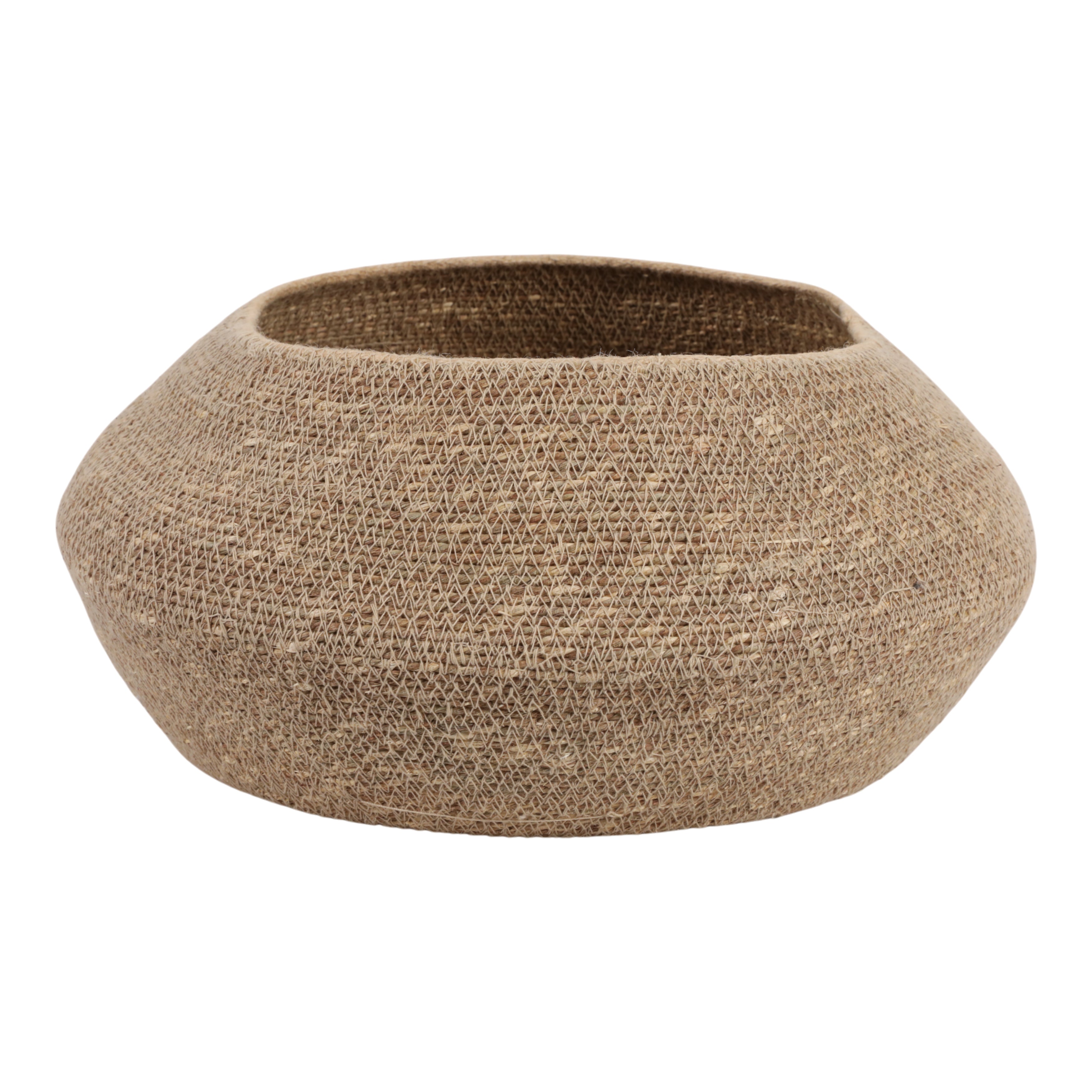 Textured brown pot on a white background
