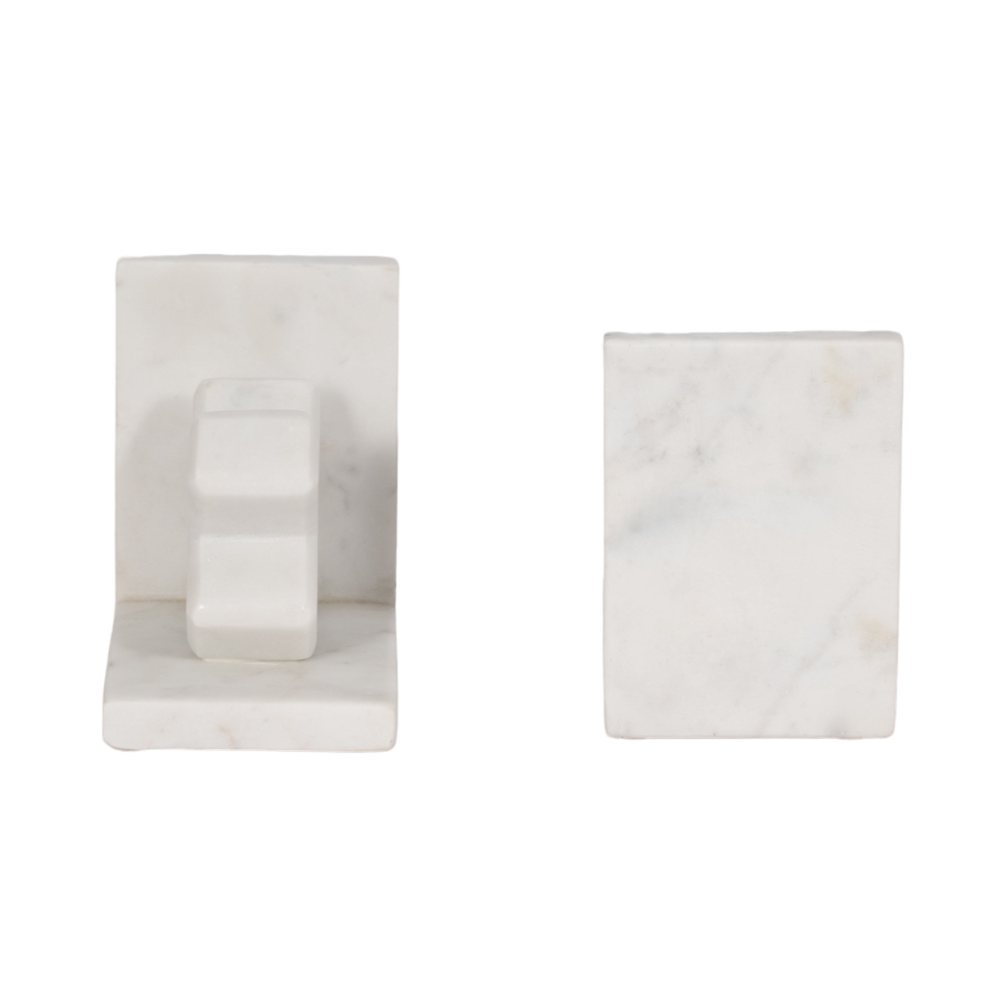 Two marble coasters on a white background