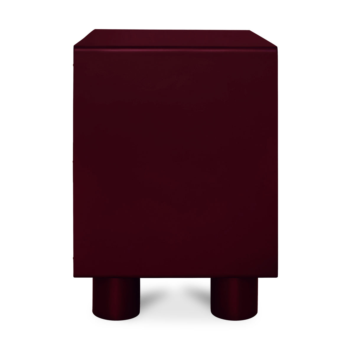 Maroon nightstand on a white background