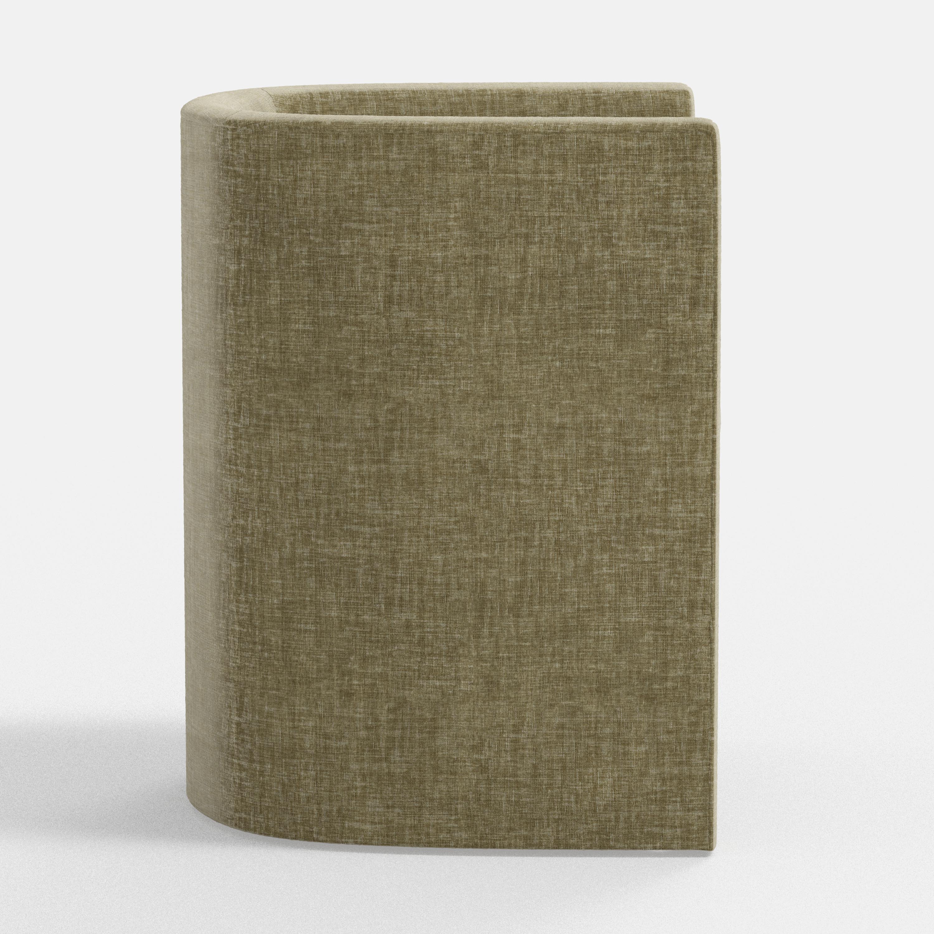 Textured green cylindrical vase on a white background