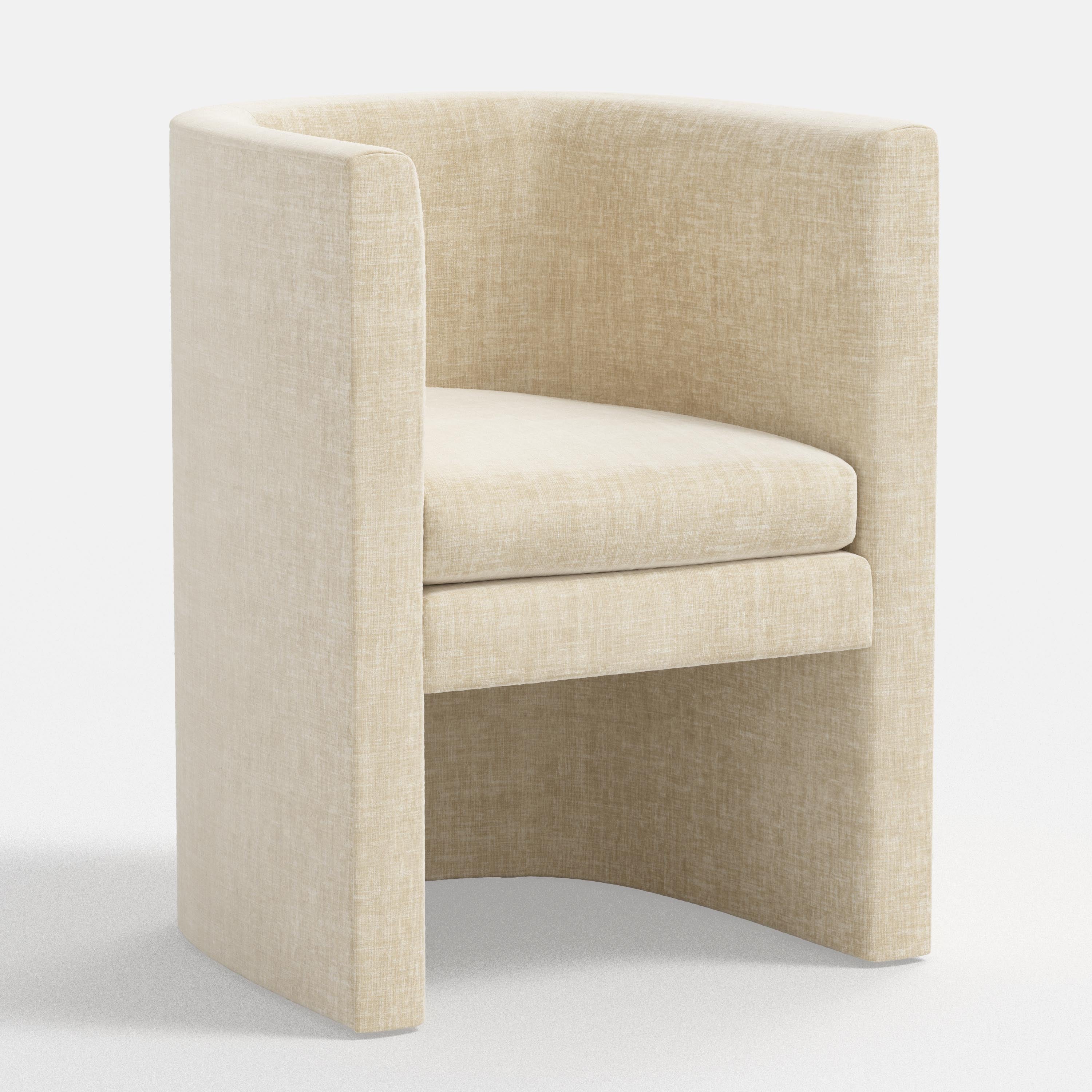 Beige armchair on a white background