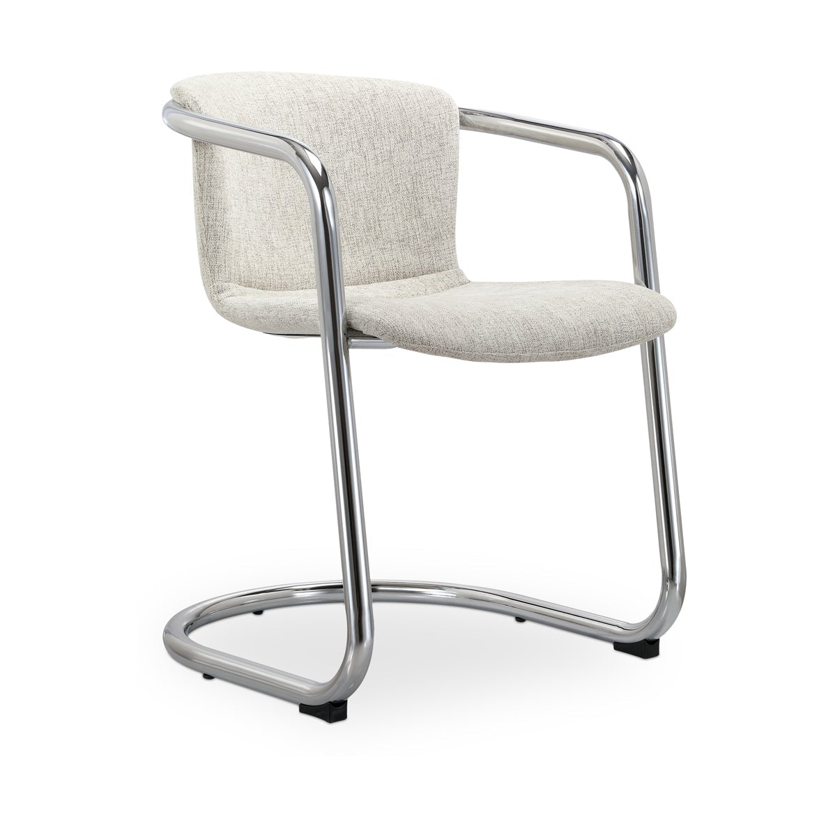 Modern chair with white upholstered seat and backrest on a white background
