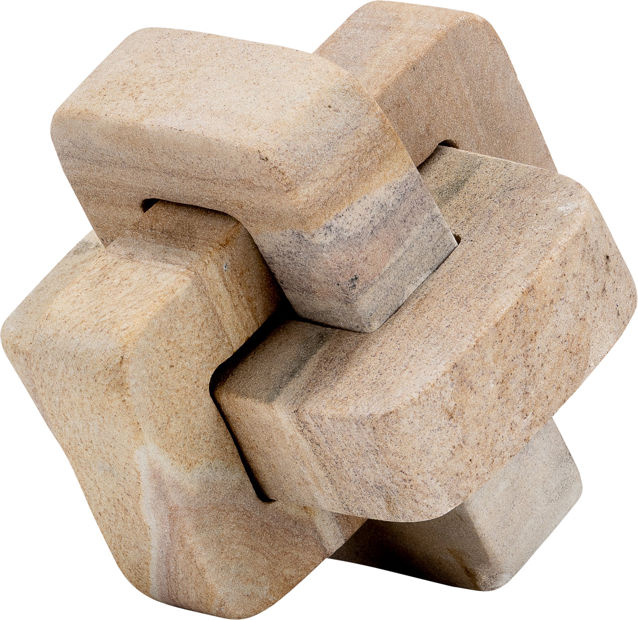 Beige stone puzzle on a white background