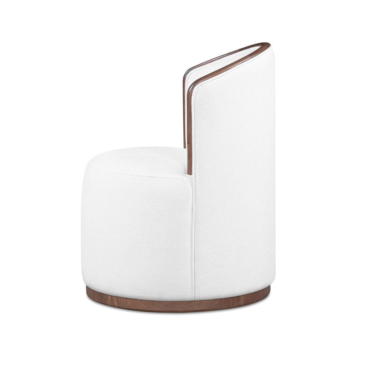 White chair with brown accents on a white background