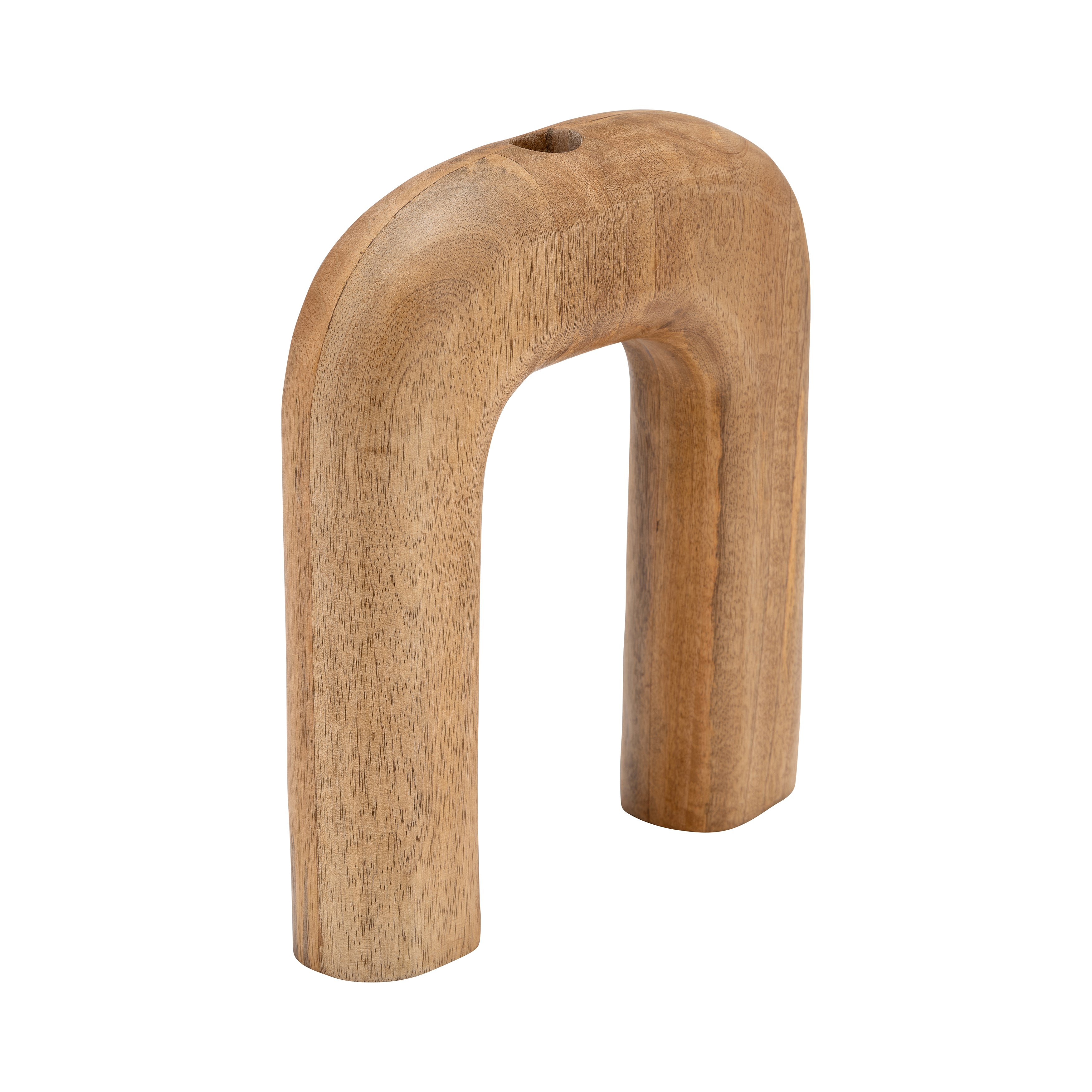 Wooden U-shaped object on a white background