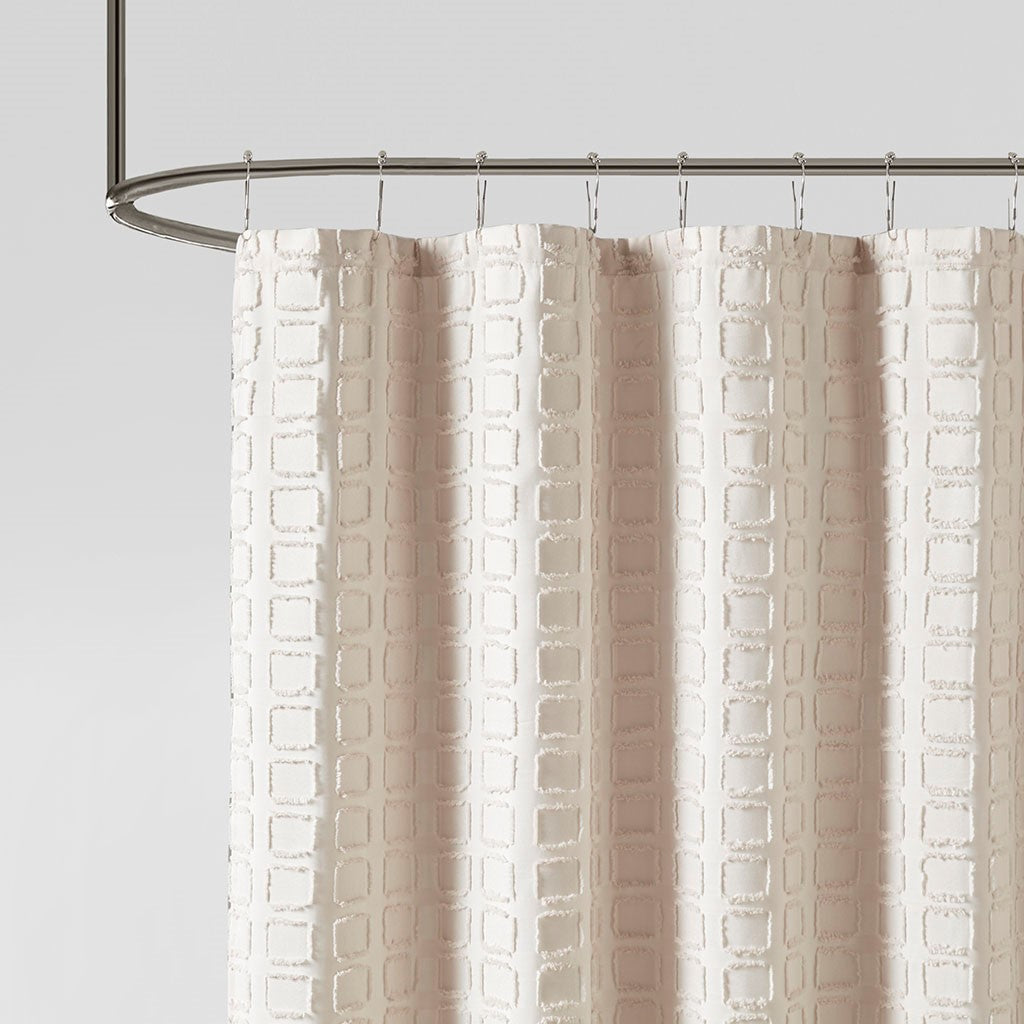 Geometric Tufted Shower Curtain