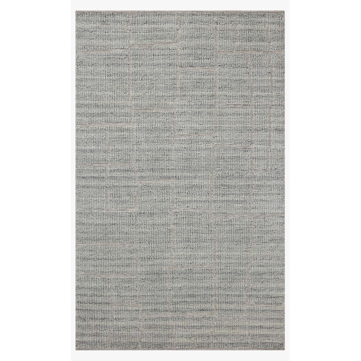Textured gray area rug on a white background