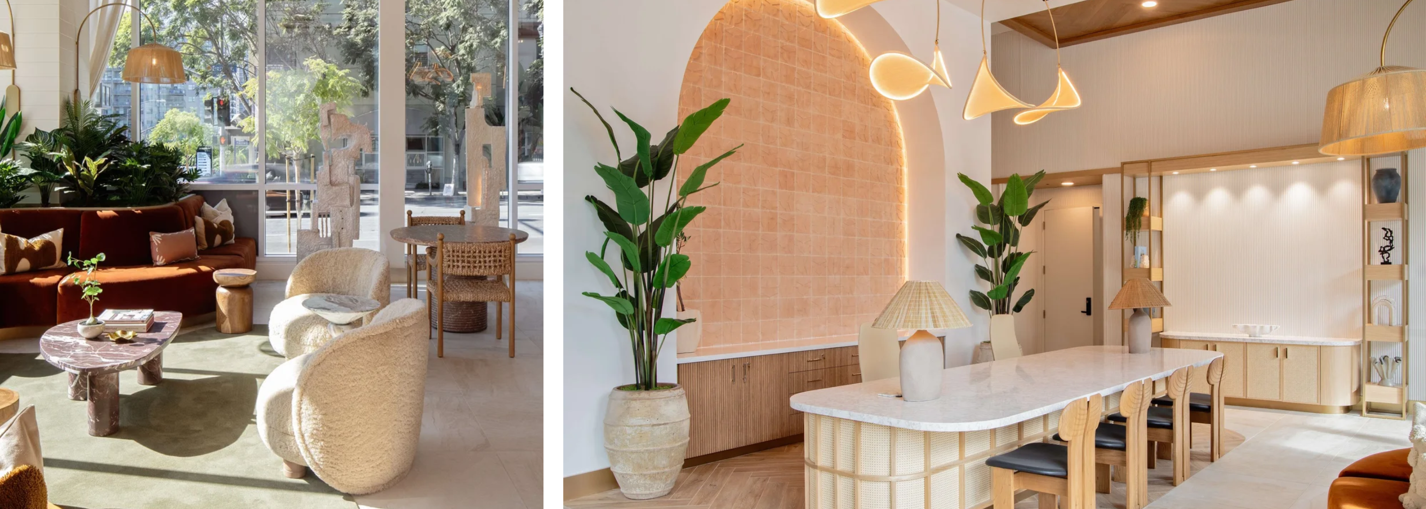 Modern interior design with furniture and decor elements.